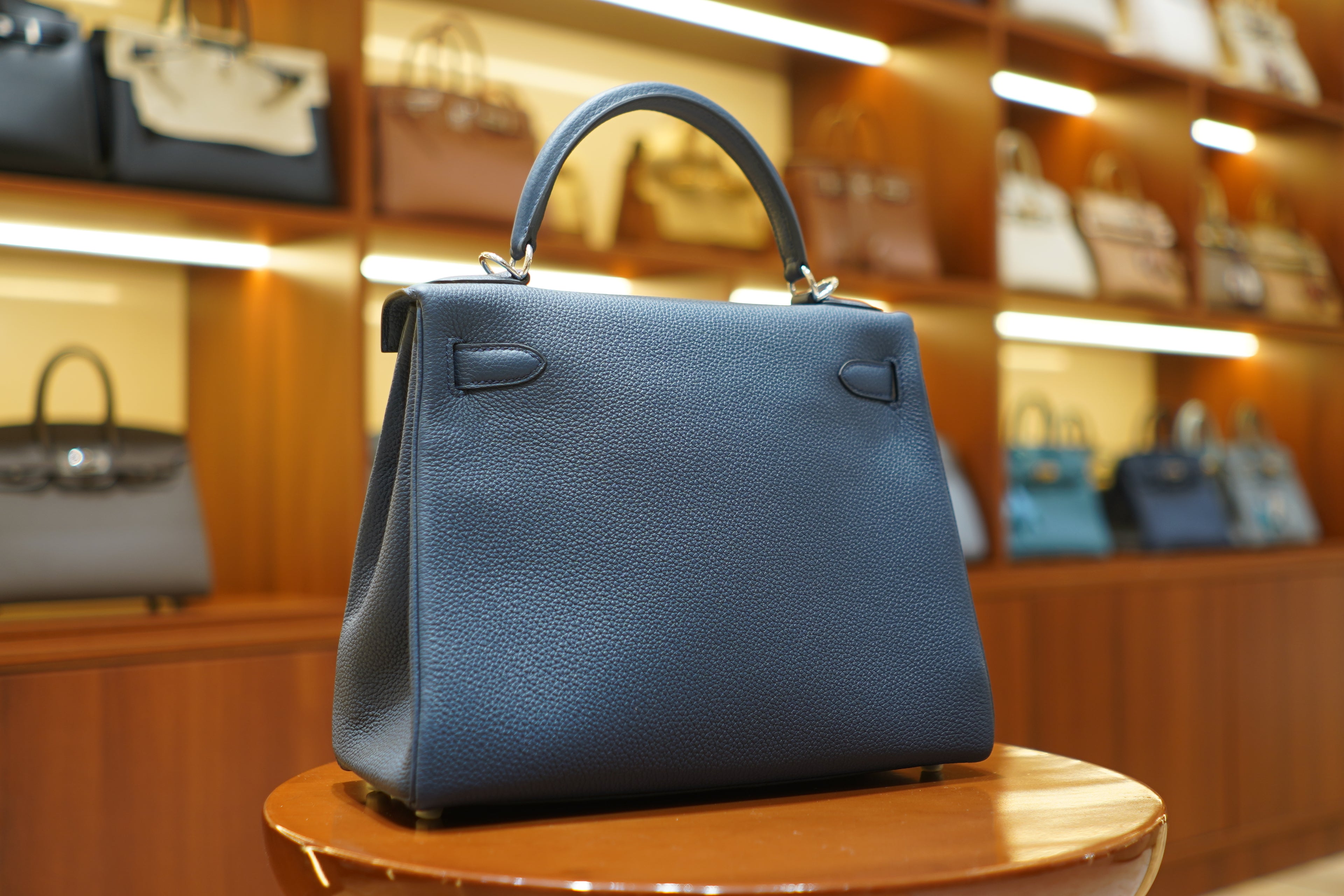 Hermes | Kelly 28 – Togo – Blue – Palladium Hardware