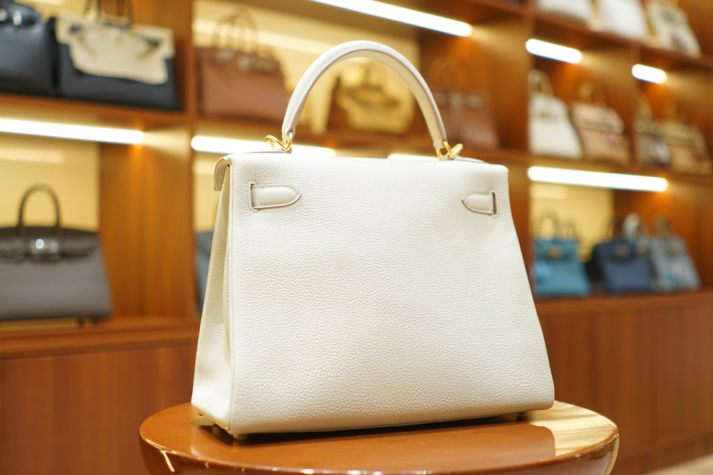 Hermes | Kelly 28 – Togo – Craie – Gold Hardware