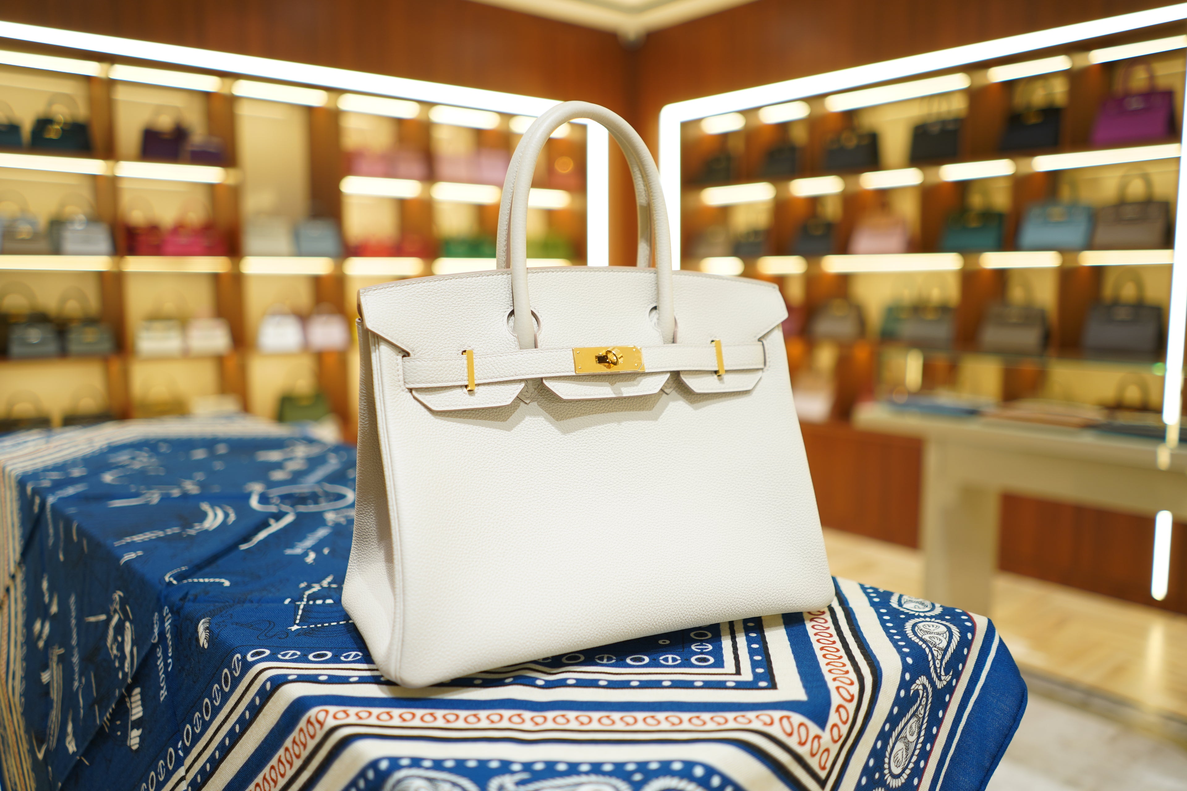 Hermes | Birkin 30 – Togo Leather – White – Gold Hardware