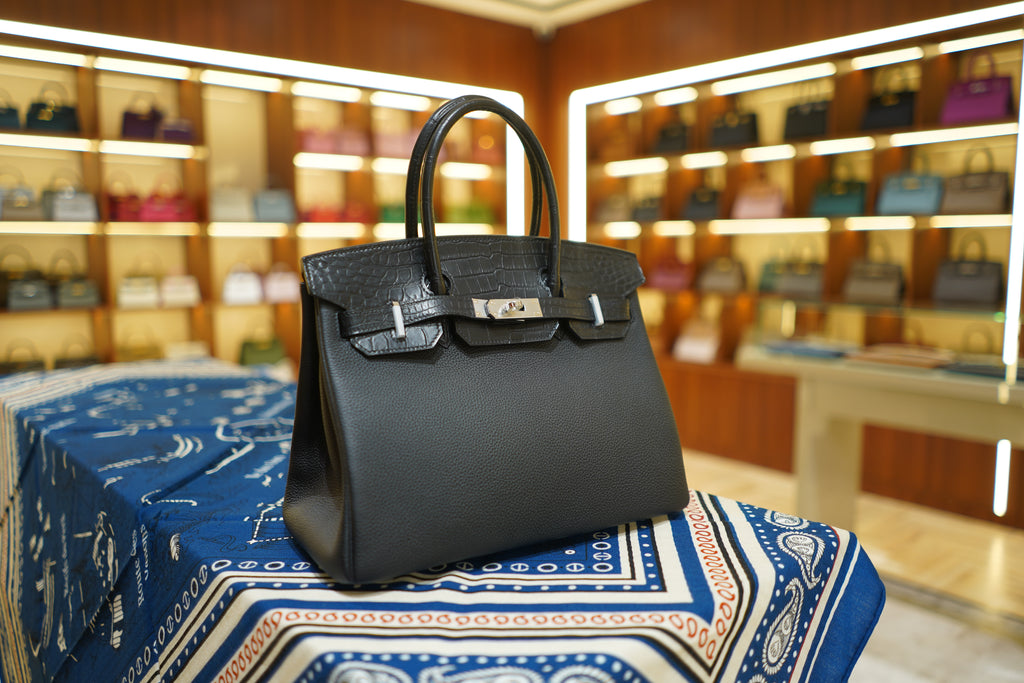 Hermes | Birkin 30 – Noir Touch – Niloticus Crocodile & Togo Leather – Palladium Hardware