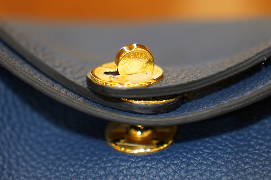 Hermes | Lindy Mini – Togo – Blue – Gold Hardware