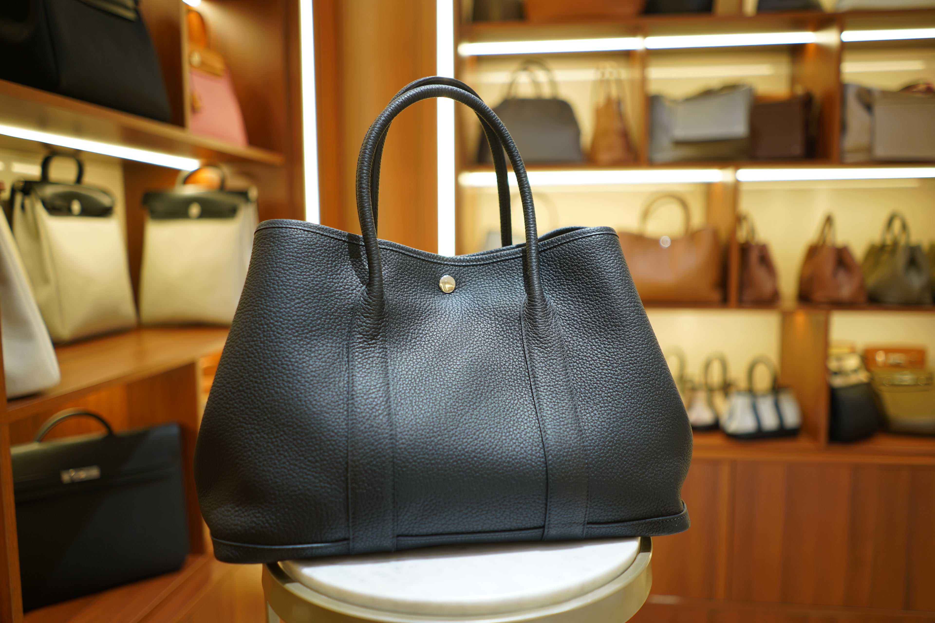 Hermes | Garden Party – Togo – Black – Gold Hardware