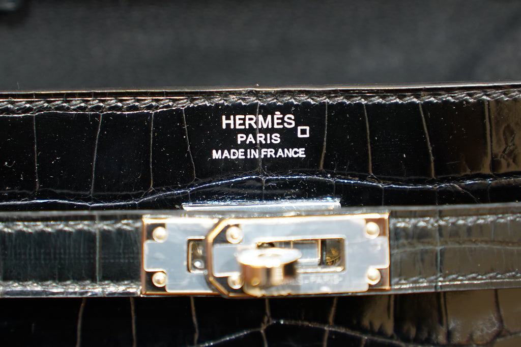 Hermes | Kelly To Go Wallet – Crocodile Leather – Black – Silver Hardware