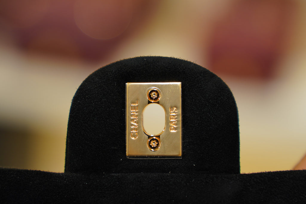 Chanel | Classic Flap Bag – Medium – Suede – Black – Gold Hardware