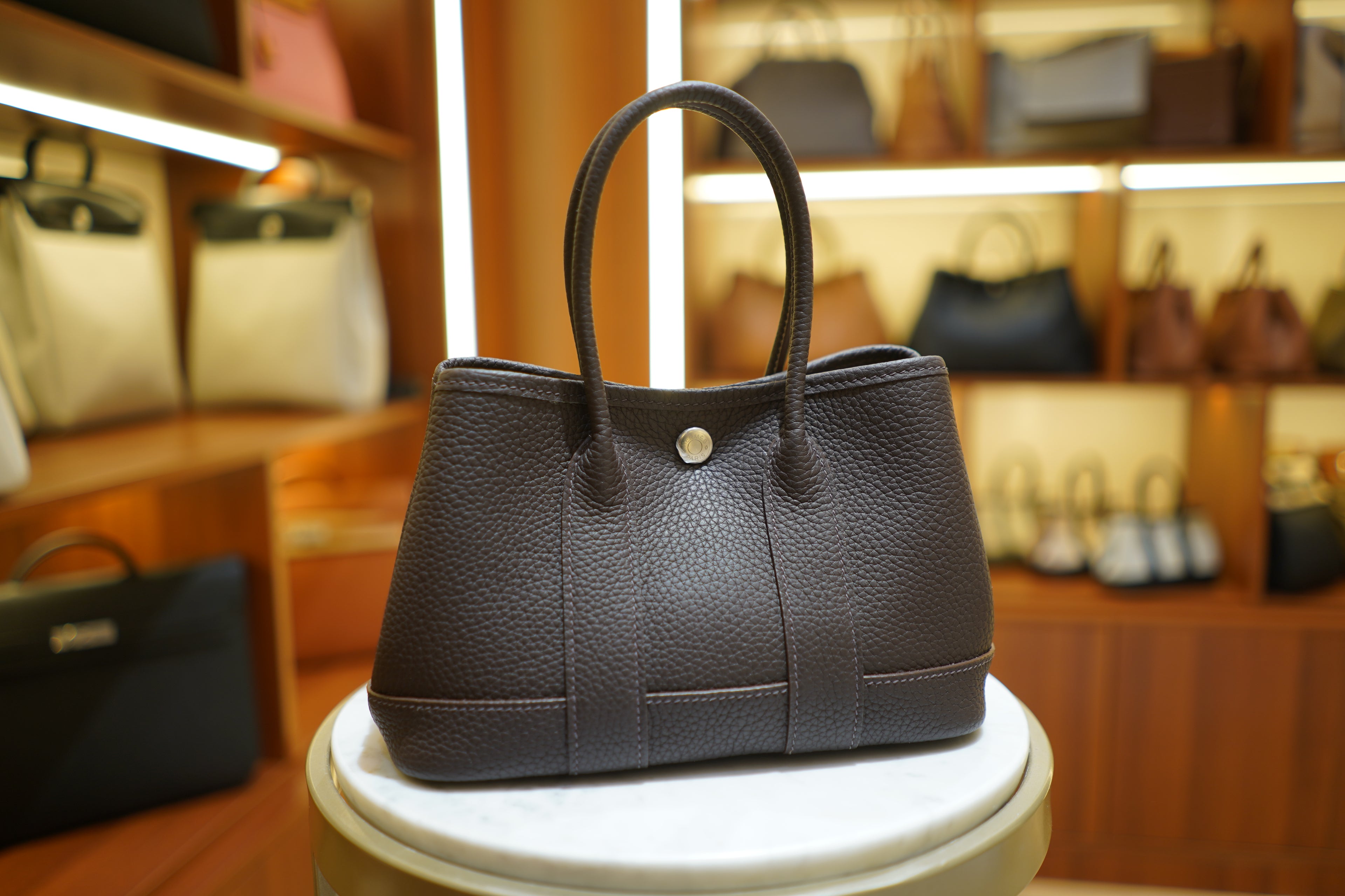 Hermes | Garden Party Mini – Togo – Brown – Silver Hardware