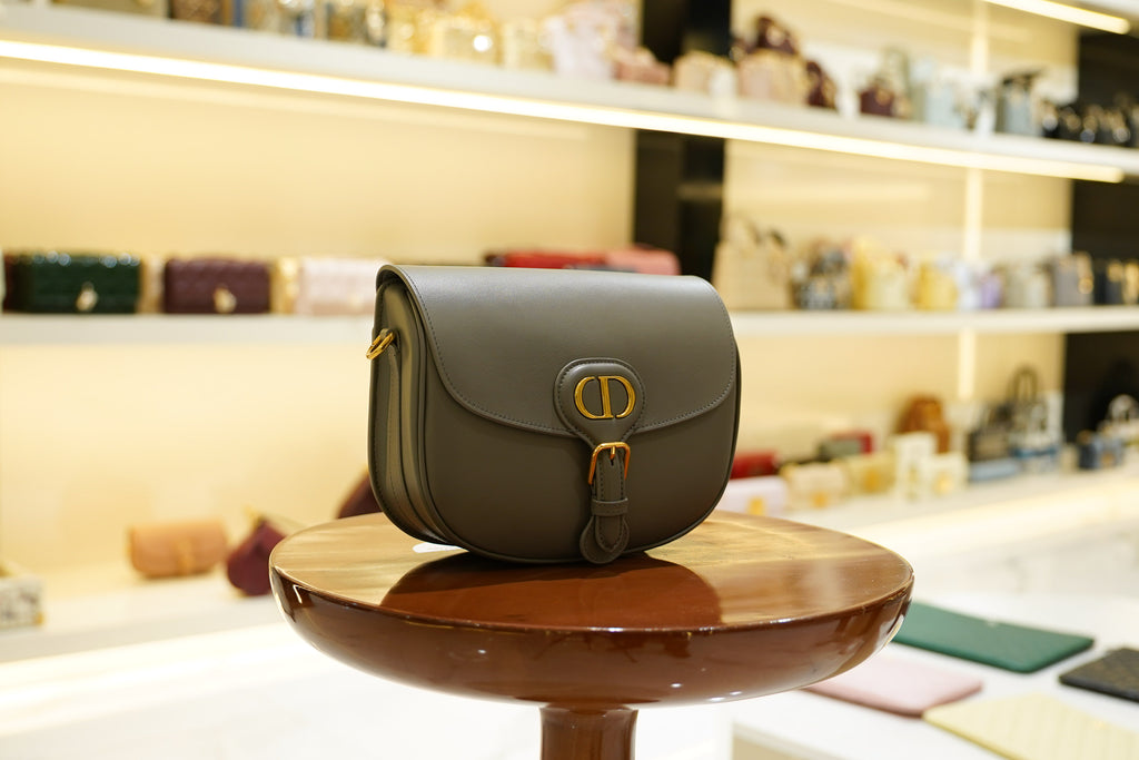 Dior | Bobby – Leather – Grey – Gold Hardware