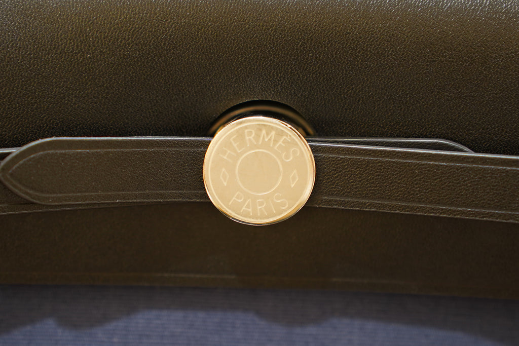 Hermes | Herbag Medium – Canvas – Blue – Silver Hardware