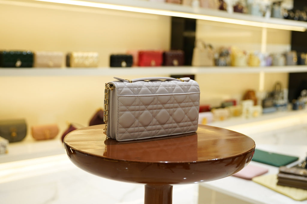 Dior | My Dior Mini Bag – Lambskin – Gray – Gold Hardware