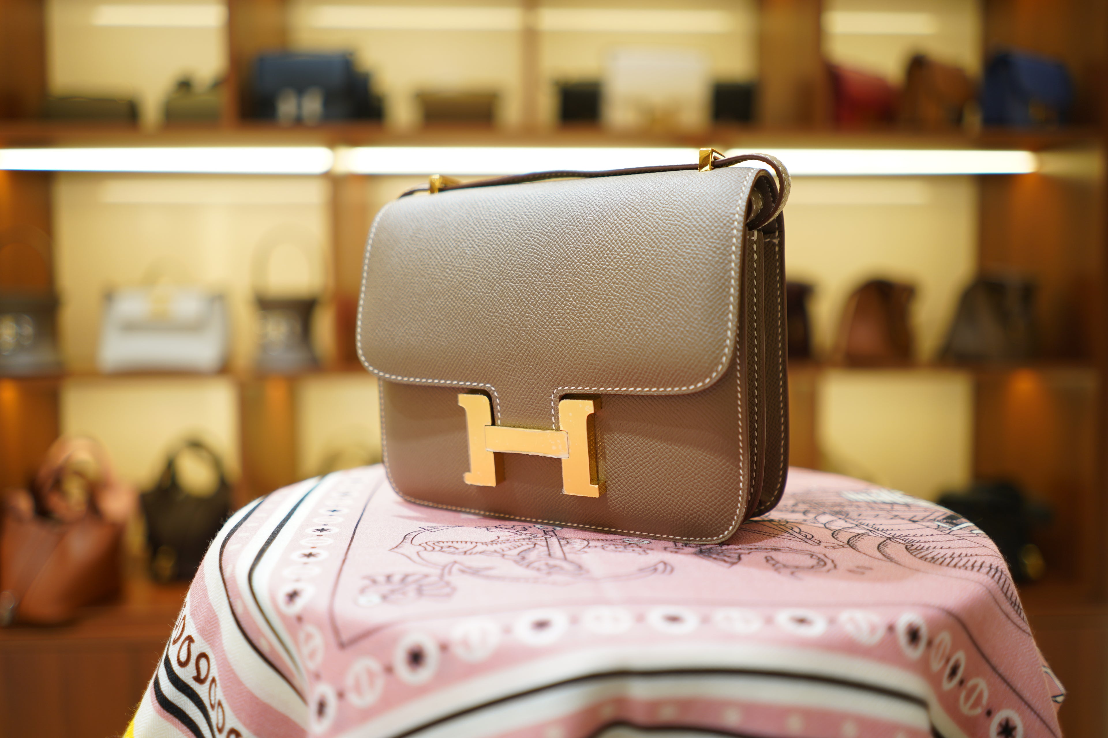 Hermes | Constance – Epsom – Grey – Gold Hardware