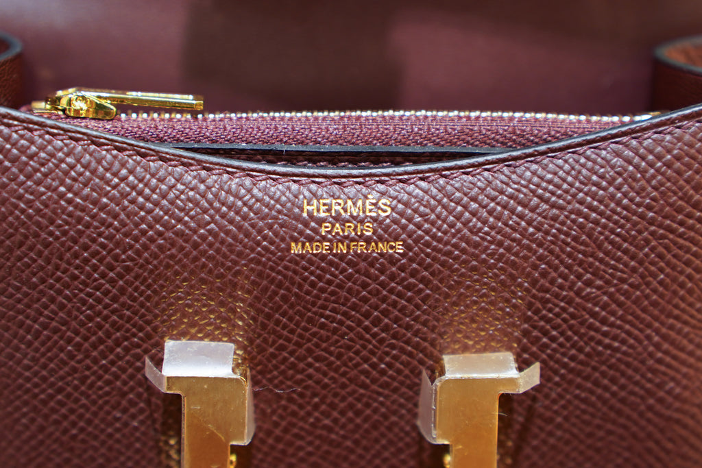 Hermes | Constance Slim Wallet – Epsom – Burgundy – Gold Hardware