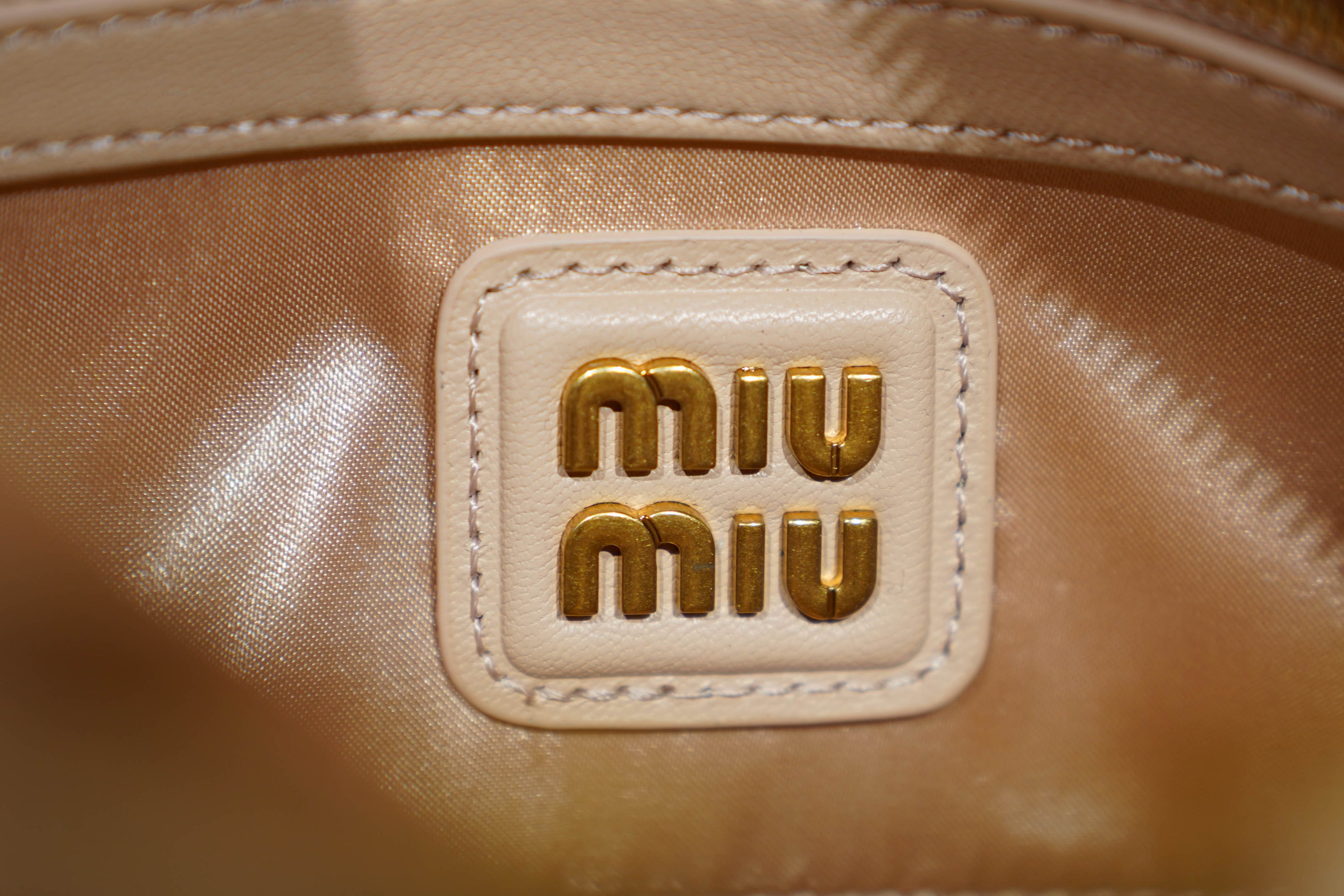 Miu Miu | Arcadie (Medium) – Matelassé – Blush – Gold Hardware