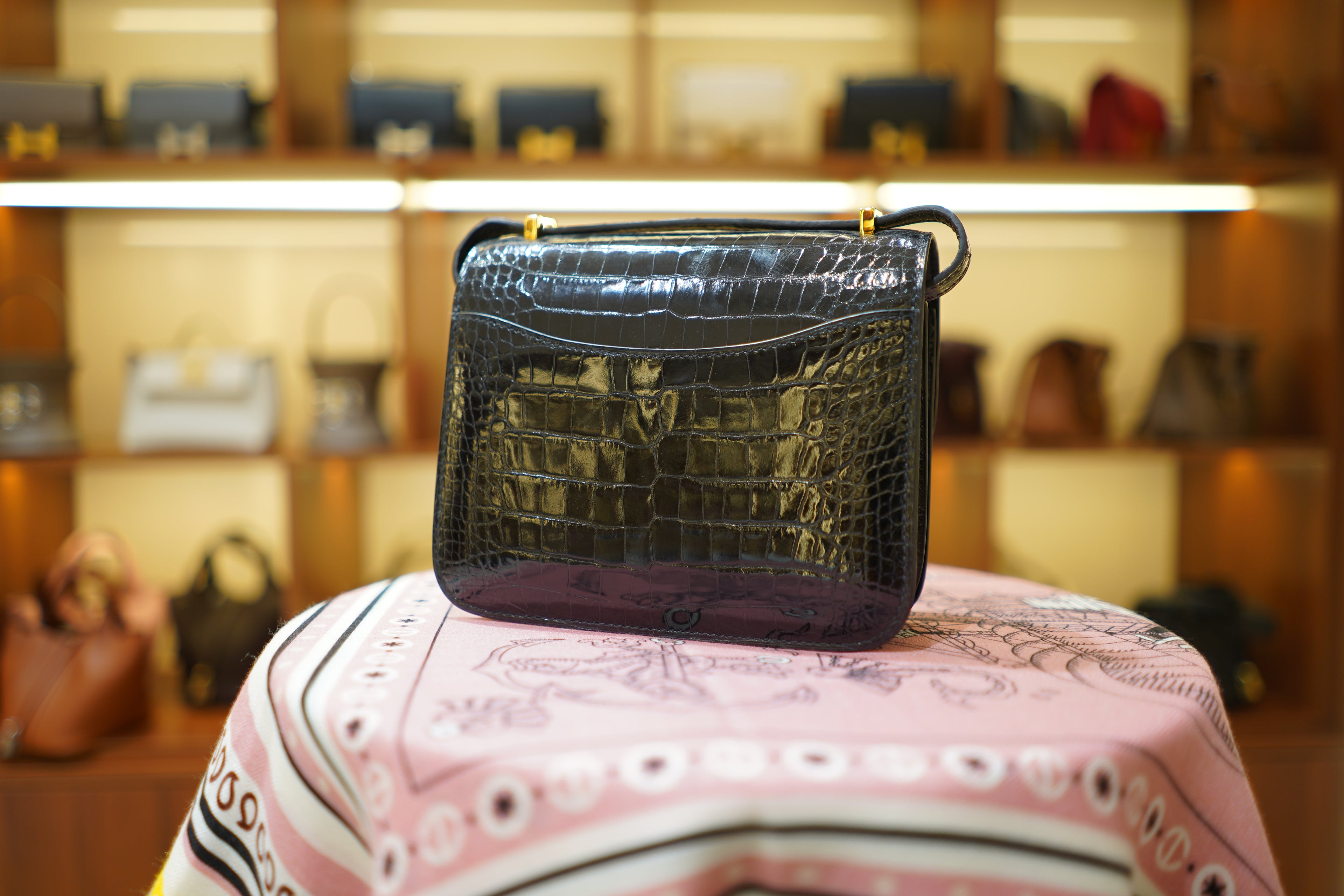 Hermes | Constance – Crocodile Leather – Black – Gold Hardware