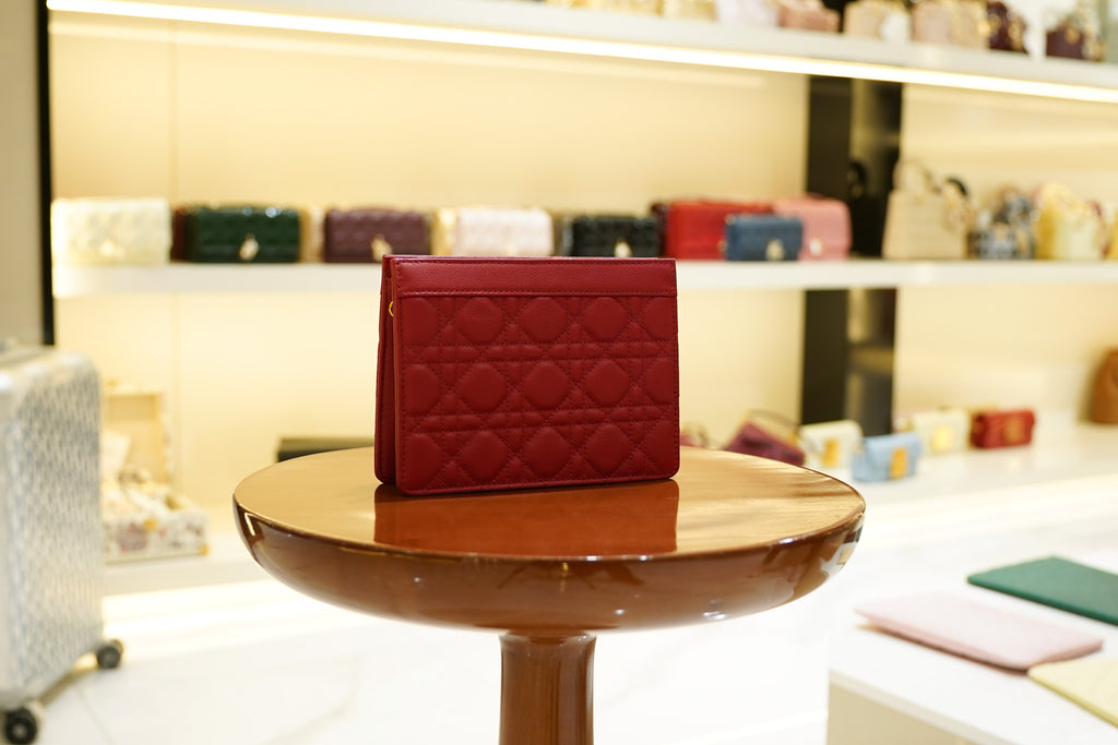 Dior | Dior-Caro – Lambskin – Red – Gold Hardware