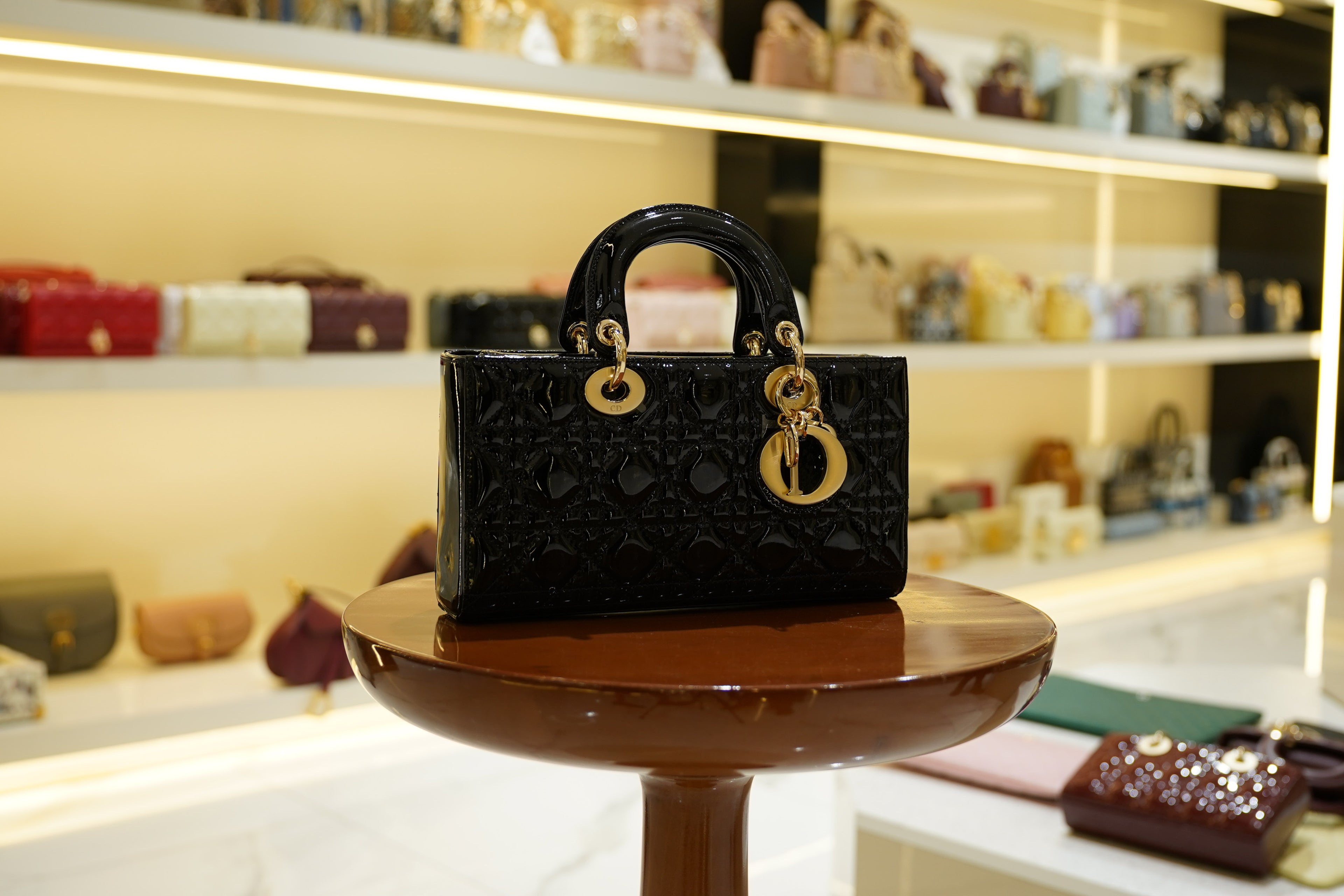 Dior | D-Joy Bag – Patent Leather – Black – Gold Hardware