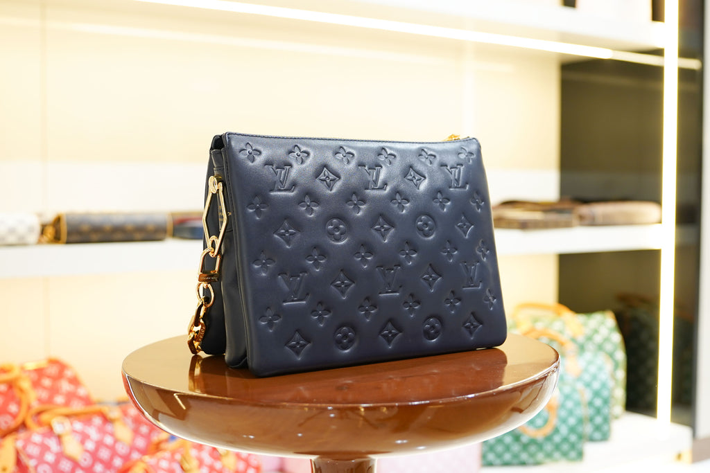 Louis Vuitton | Coussin Medium – Leather – Navy – Gold Hardware