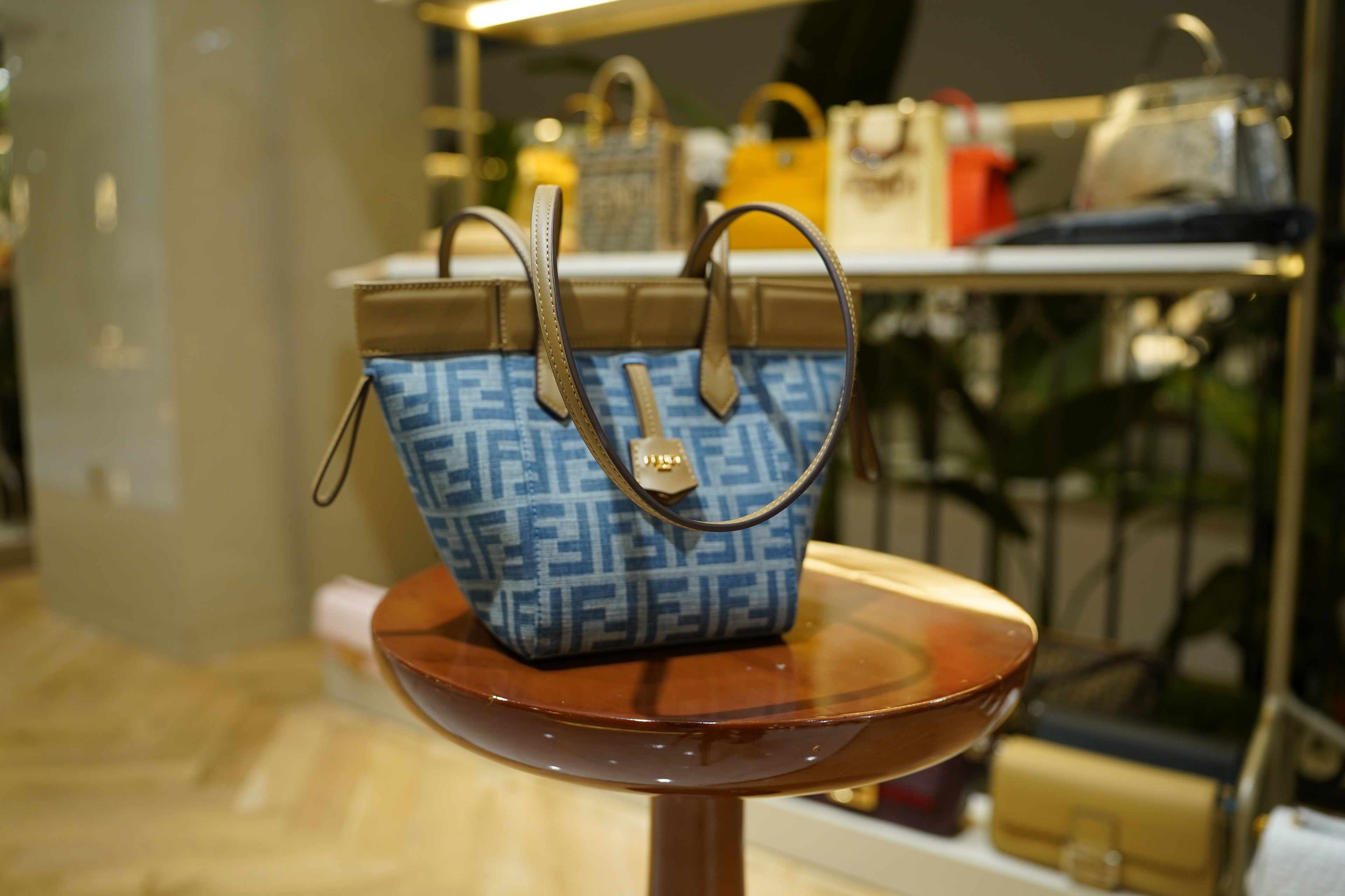 Fendi | Origami – Canvas – Blue – Gold Hardware
