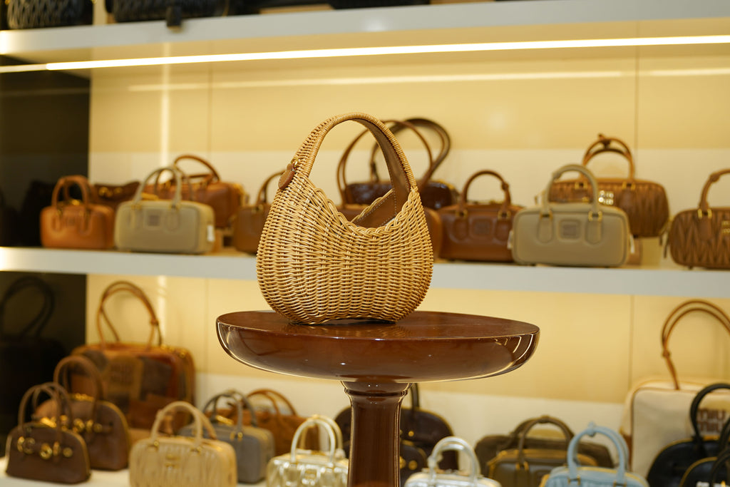 Miu Miu | Wander-Wicker – Wicker – Natural – Gold Hardware