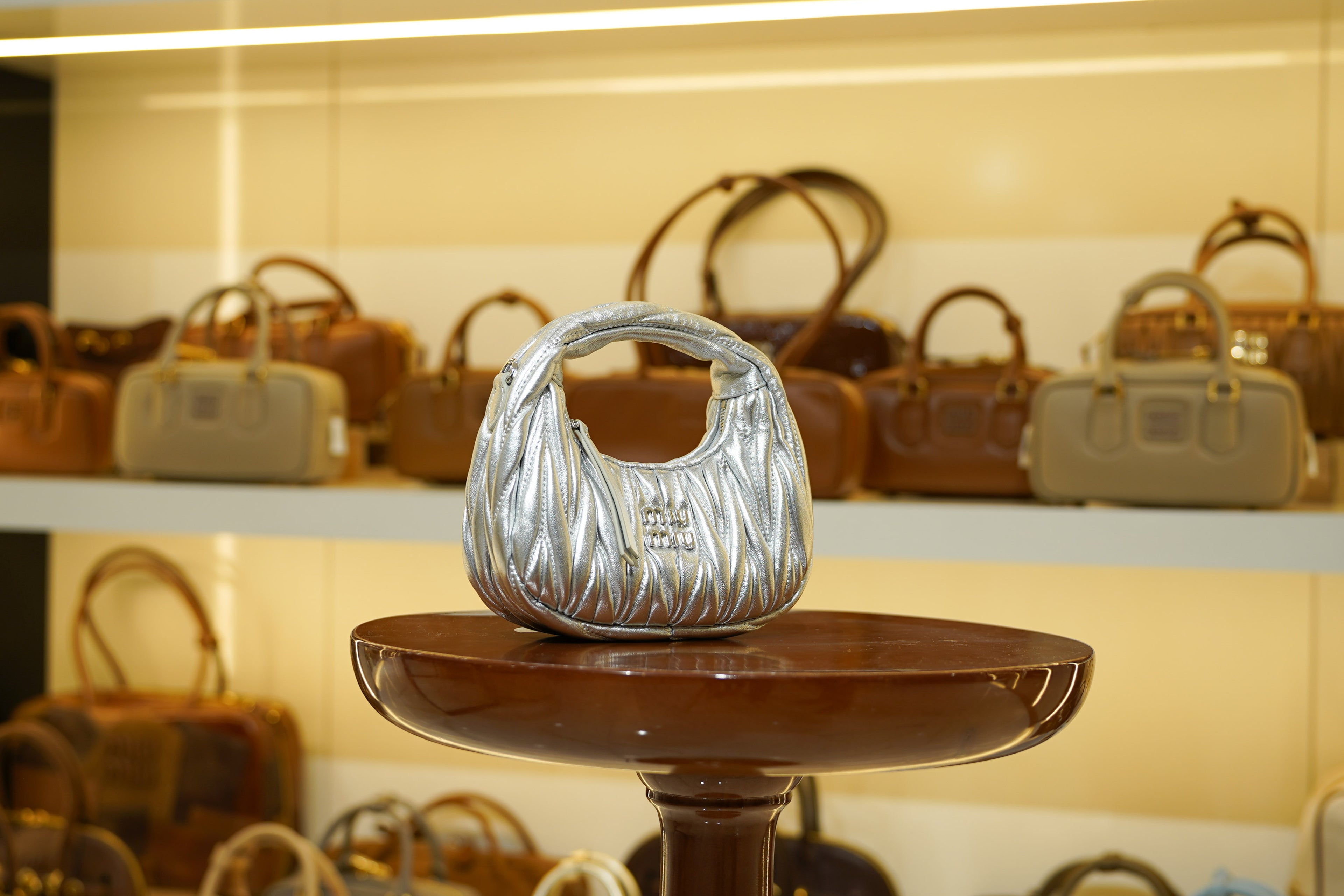 Miu Miu | Wander-Matelasse (Small) – Nappa Leather – Silver – Silver Hardware