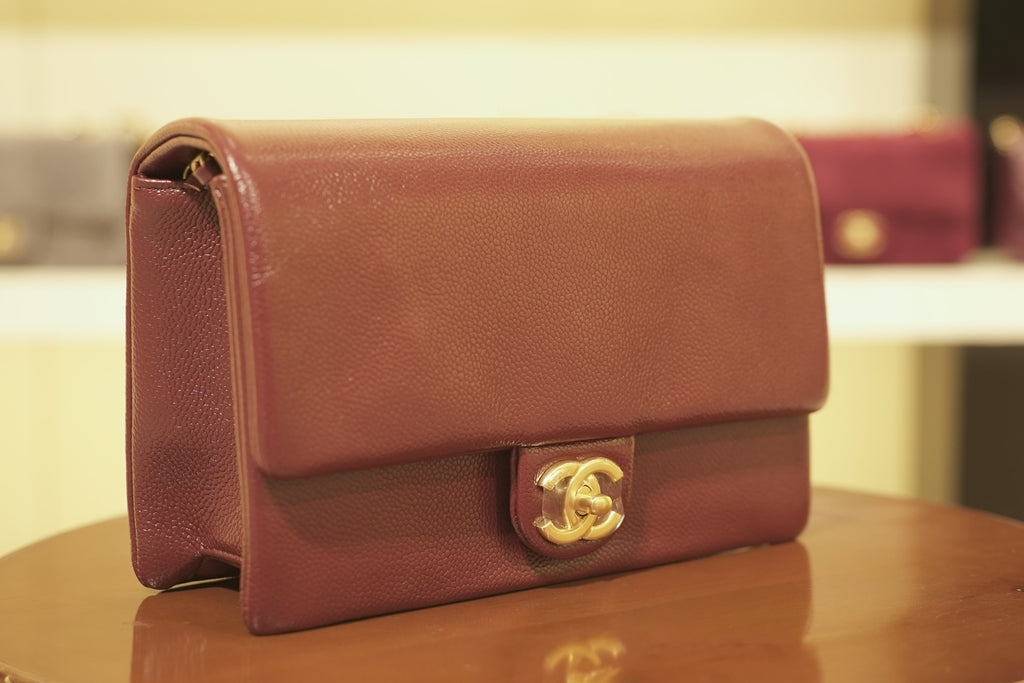 Chanel | Classic Flap Bag – Leather – Burgundy – Gold Hardware