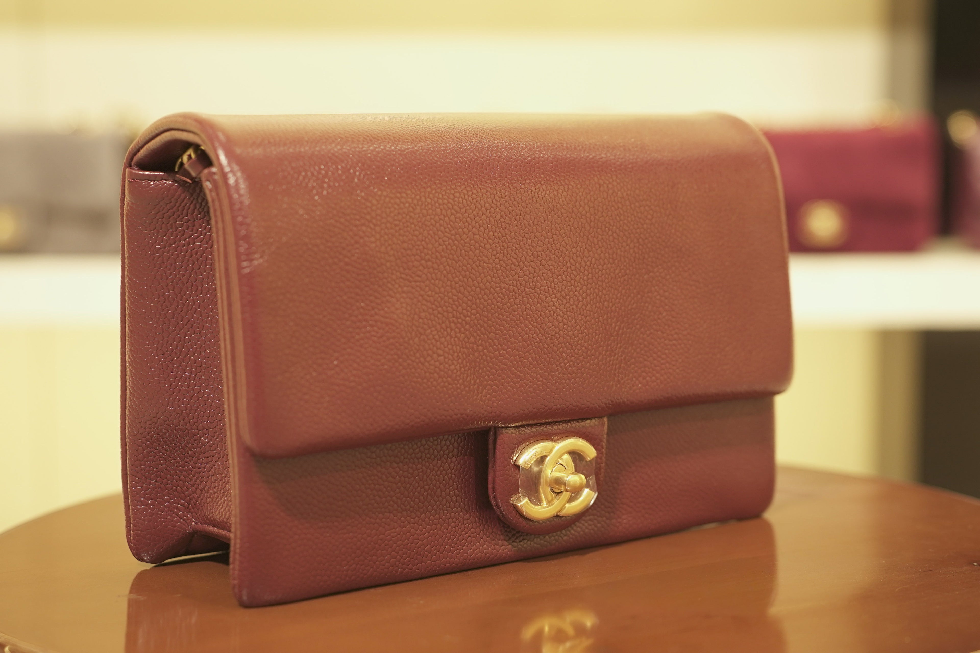 Chanel | Classic Flap Bag – Leather – Burgundy – Gold Hardware