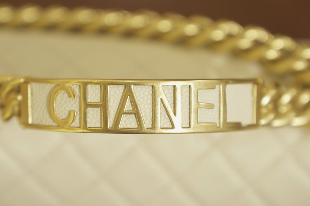 Chanel | Boy Bag – Caviar Leather – White – Gold Hardware