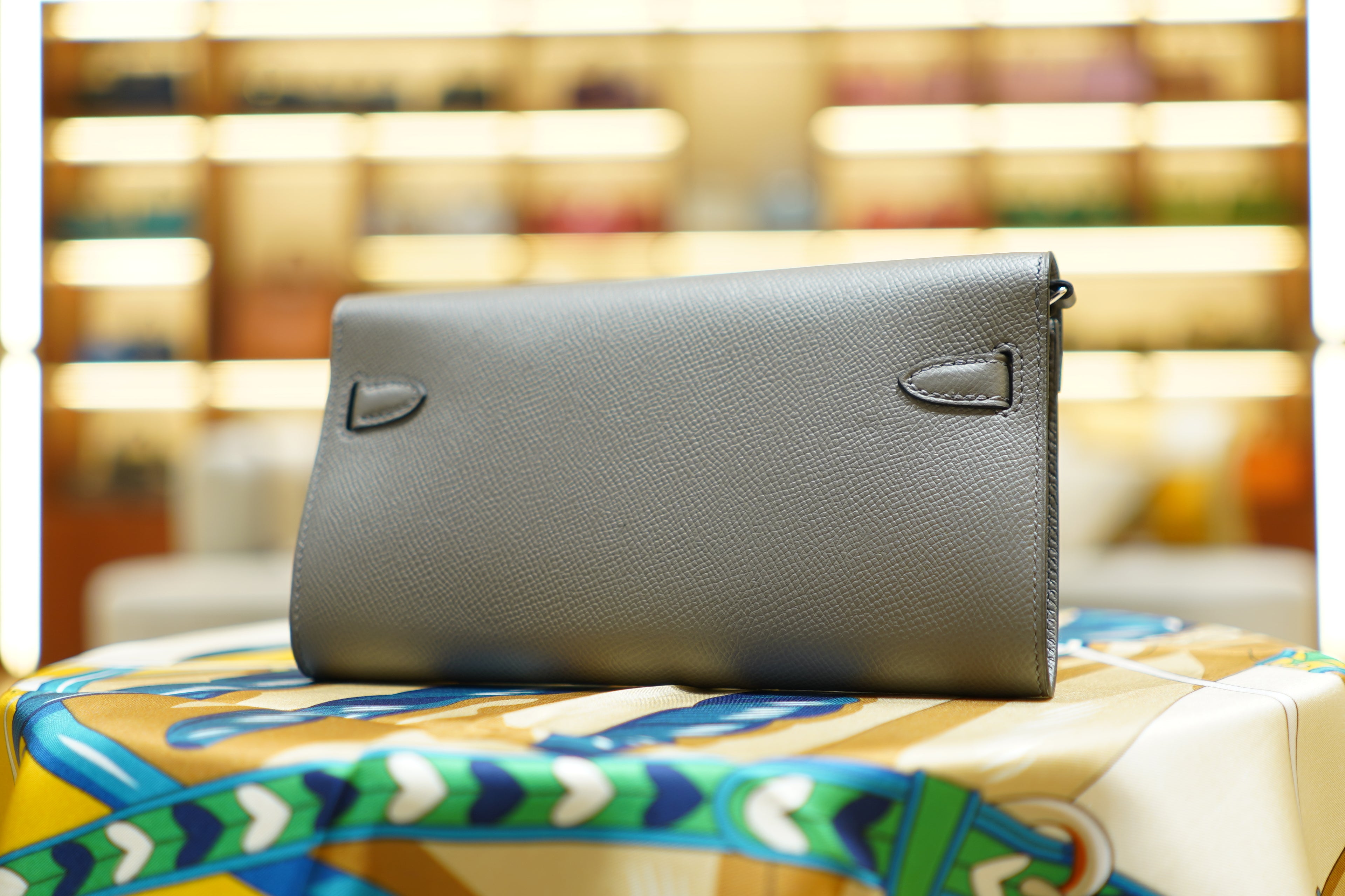 Hermes | Kelly To Go Wallet – Epsom – Grey – Silver Hardware