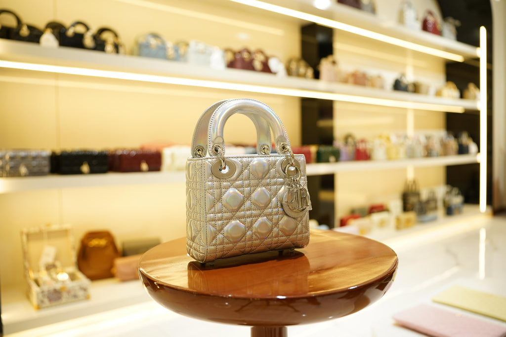 Dior | Lady Dior (Small) – Lambskin – Silver – Silver Hardware