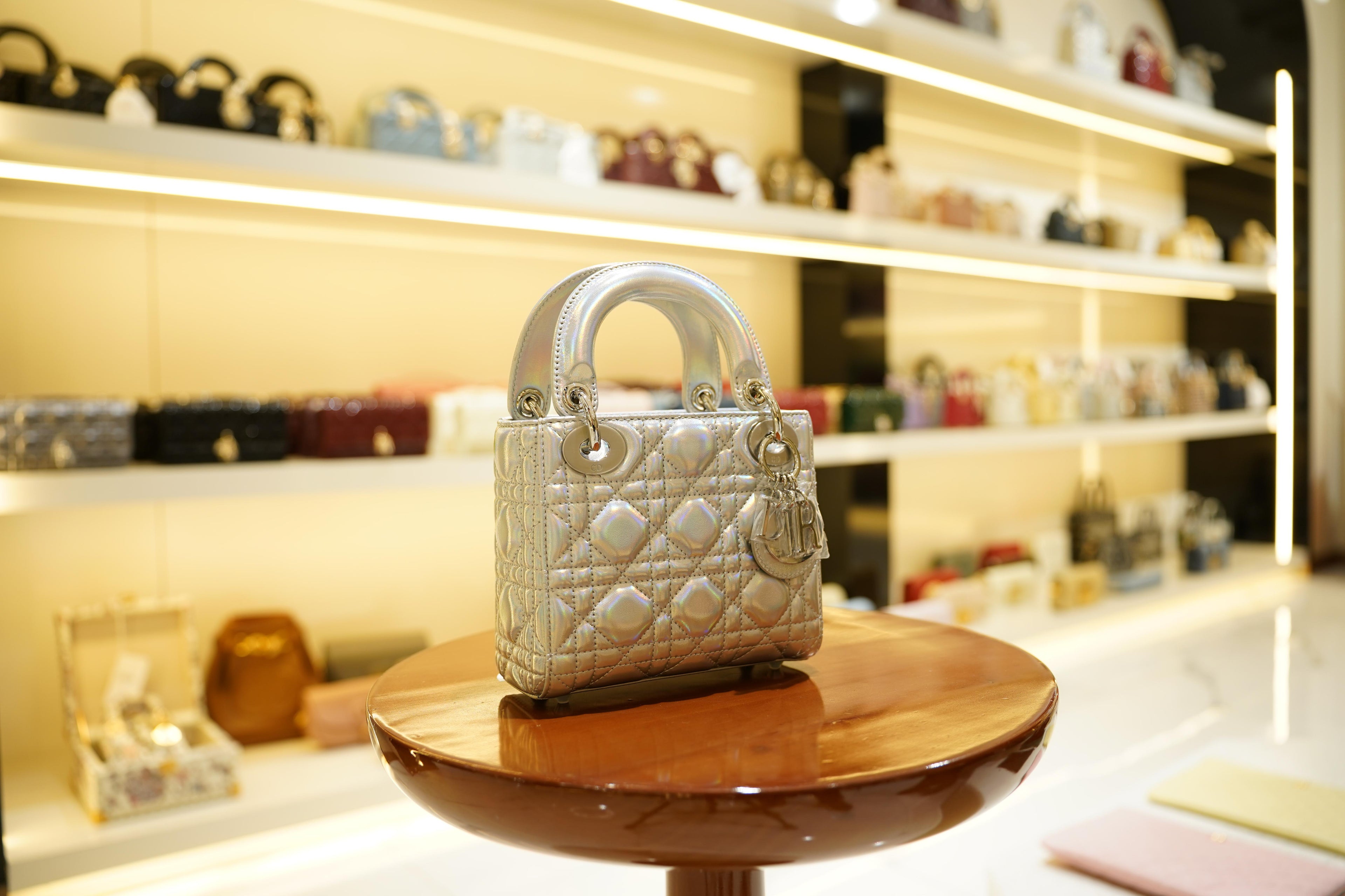 Dior | Lady Dior (Small) – Lambskin – Silver – Silver Hardware