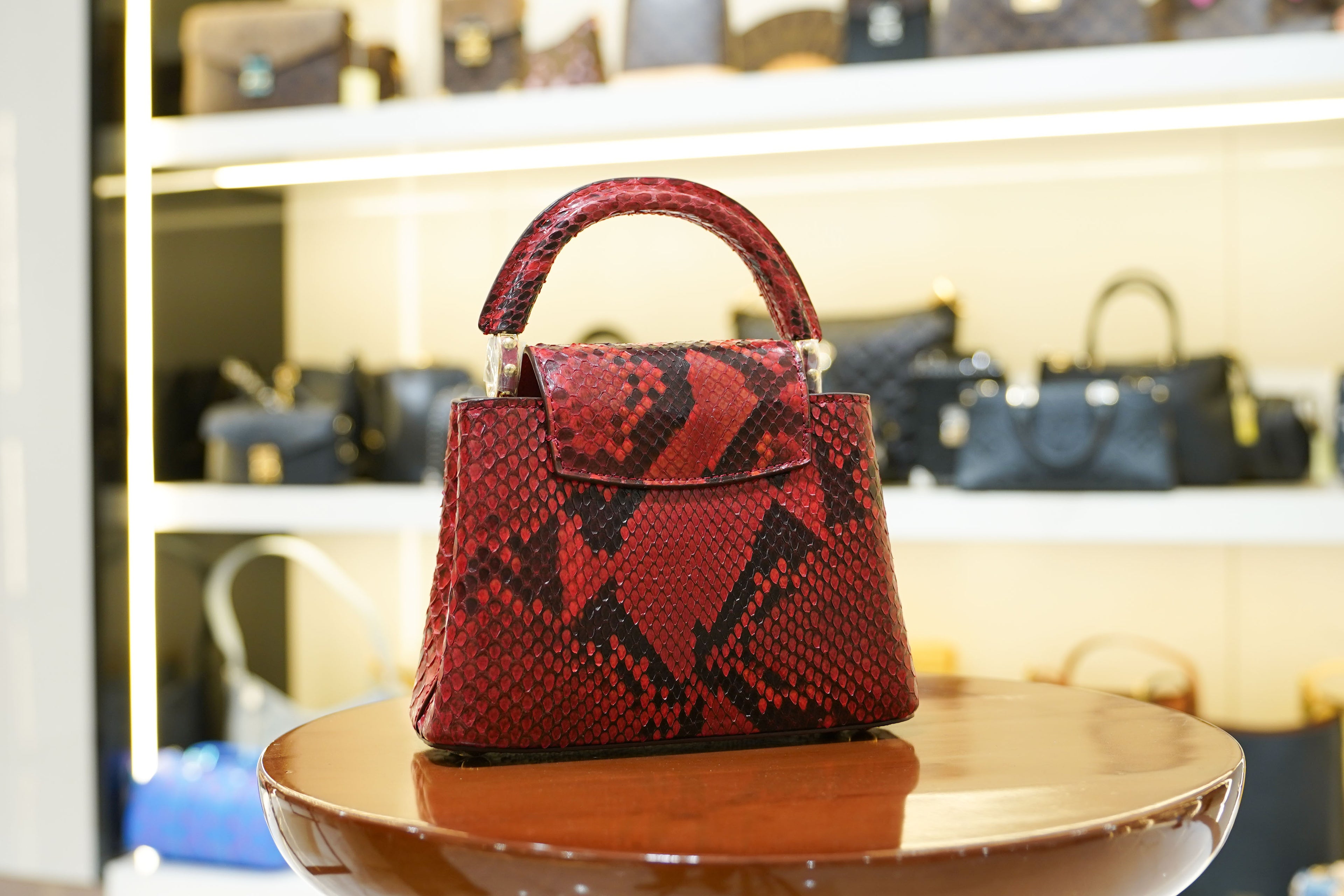 Louis Vuitton | Capucines Medium – Python – Red – Gold Hardware