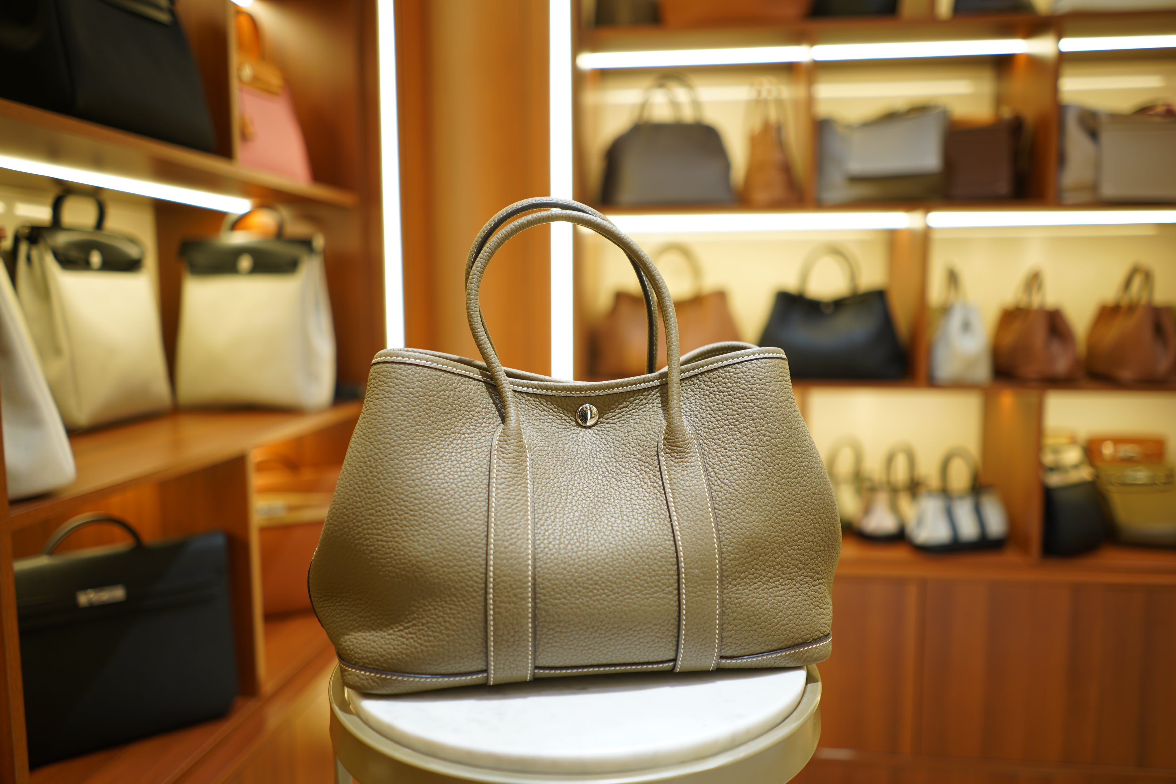 Hermes | Garden Party – Togo – Grey – Silver Hardware