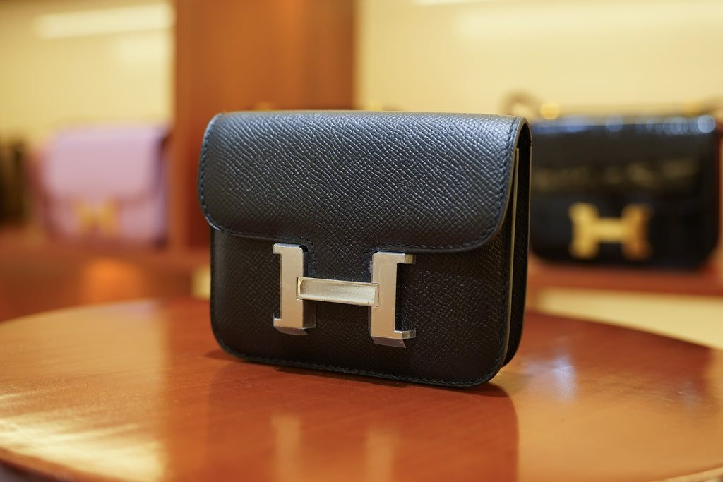 Hermes | Constance Slim Wallet – Epsom – Black – Silver Hardware