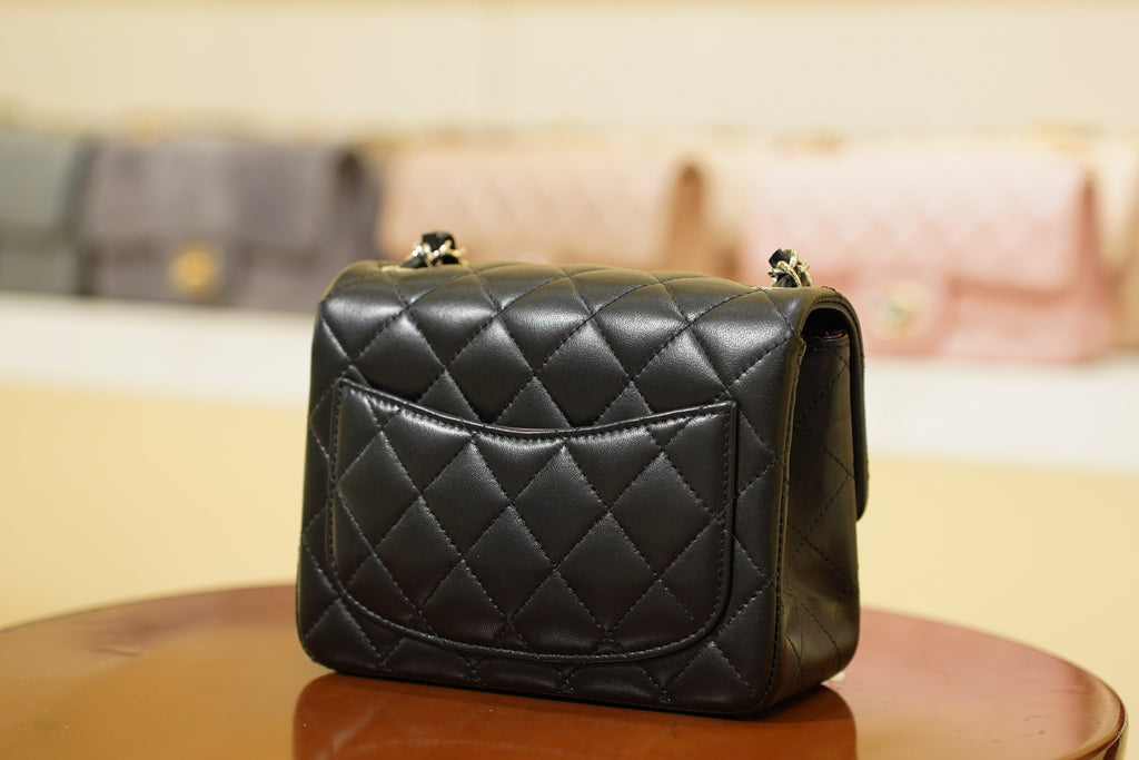 Chanel | Square Mini Flap Bag – Leather – Black – Silver Hardware