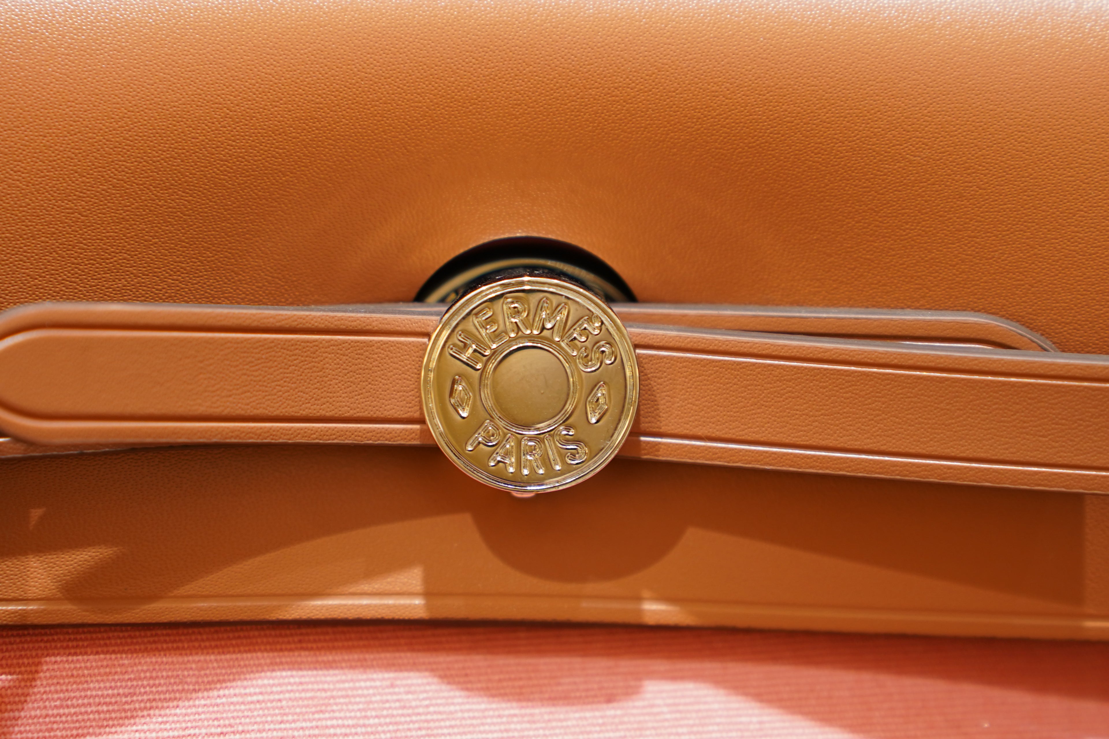 Hermes | Herbag Medium – Canvas – Pink and Tan – Silver Hardware