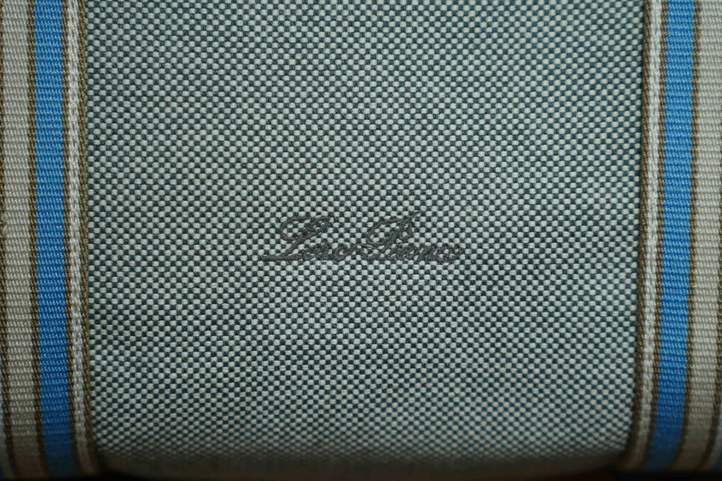 Loro Piana | The Suitcase Stripe (Large) – Canvas – Grey – Gold Hardware