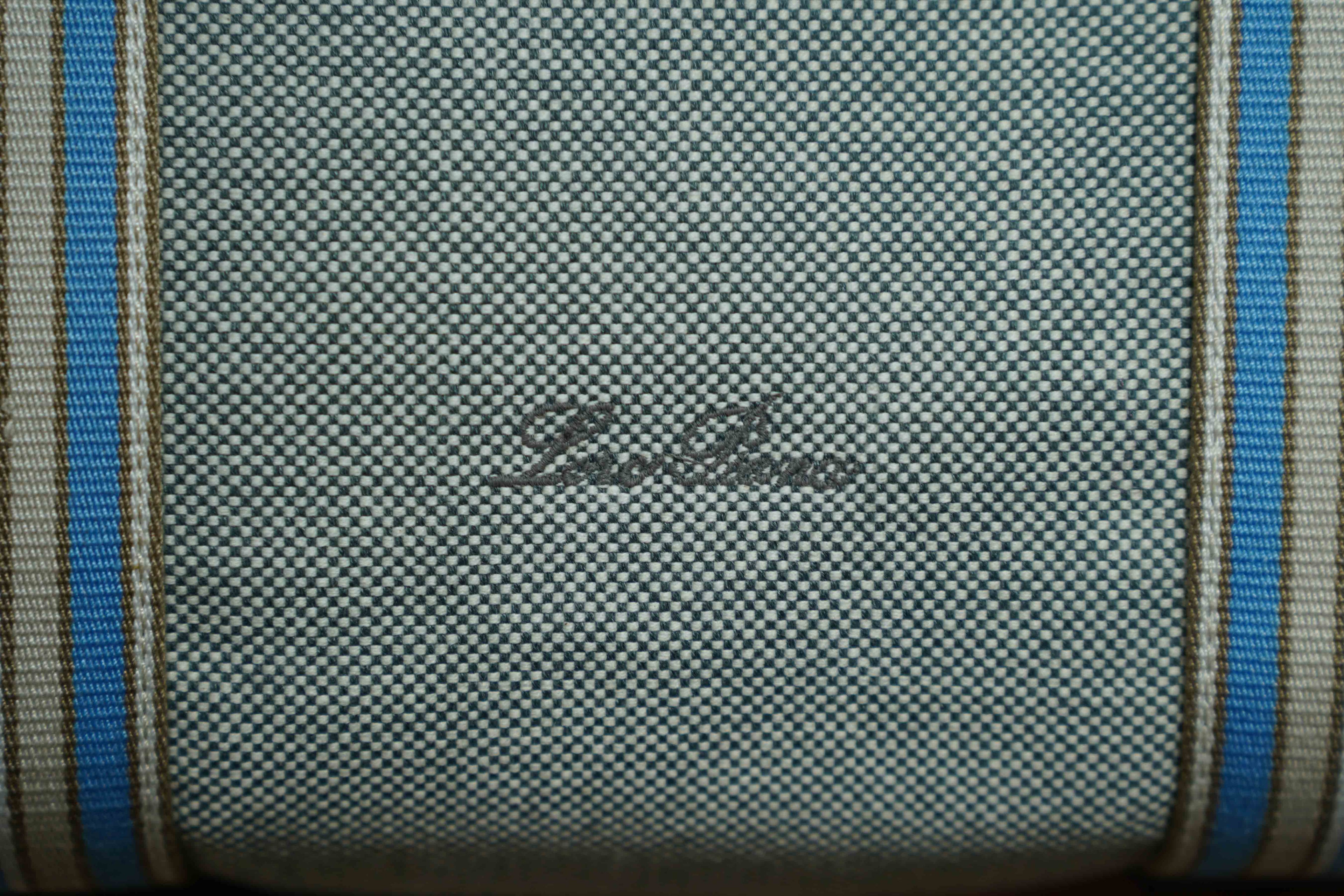 Loro Piana | The Suitcase Stripe (Large) – Canvas – Grey – Gold Hardware