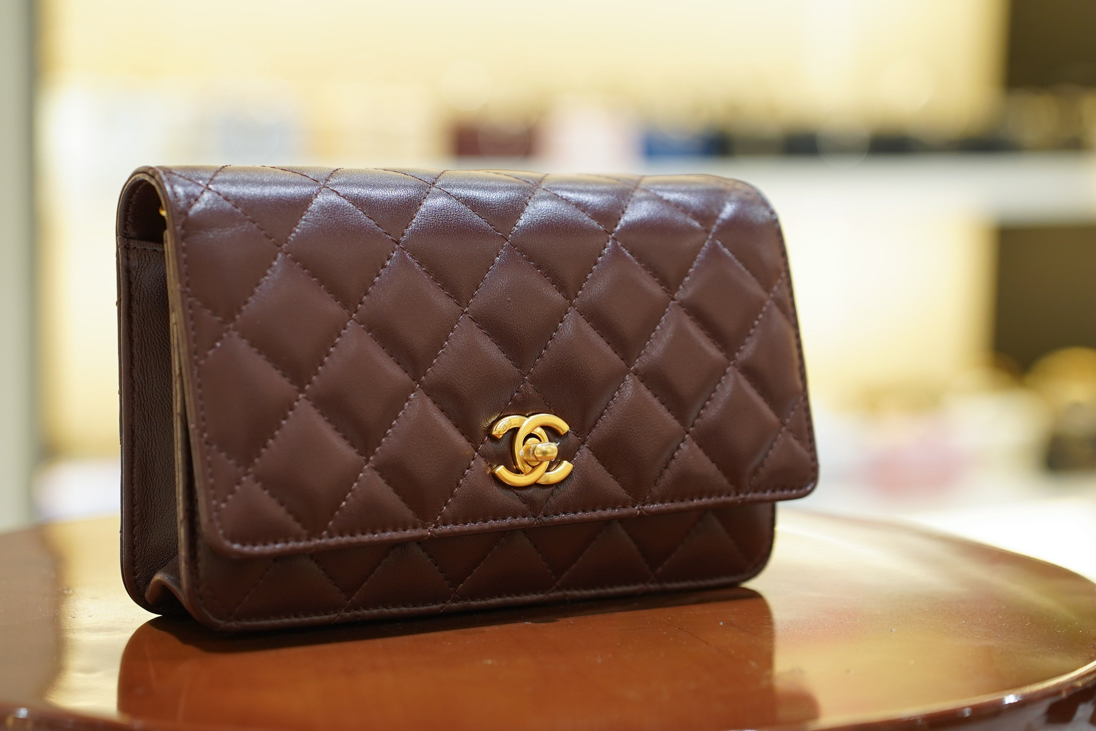 Chanel | Wallet on Chain – Lambskin – Brown – Gold Hardware