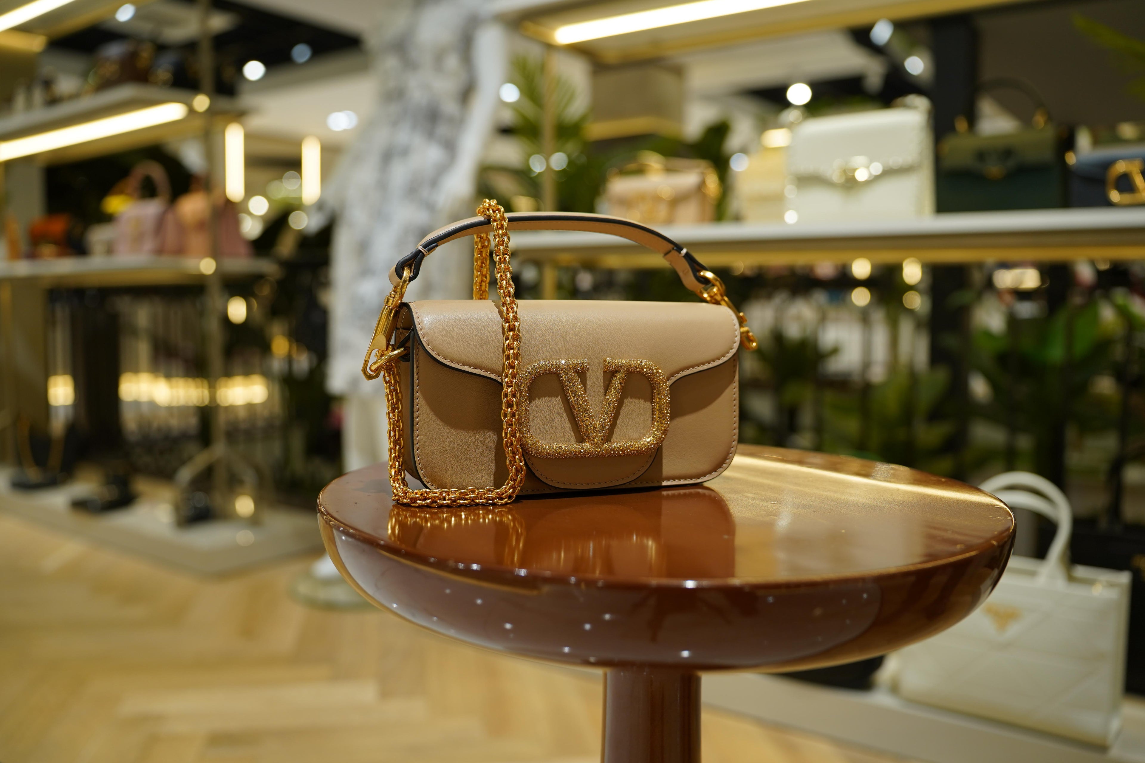 Valentino | Loco – Leather – Beige – Gold Hardware
