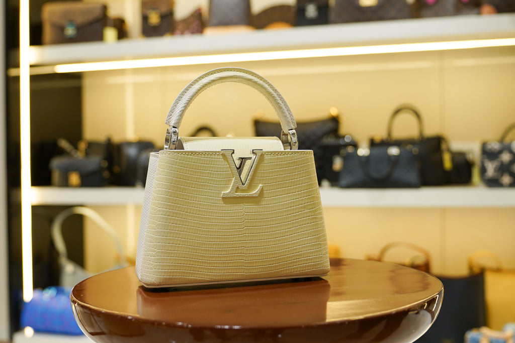 Louis Vuitton | Capucines Medium – Leather – Cream – Silver Hardware