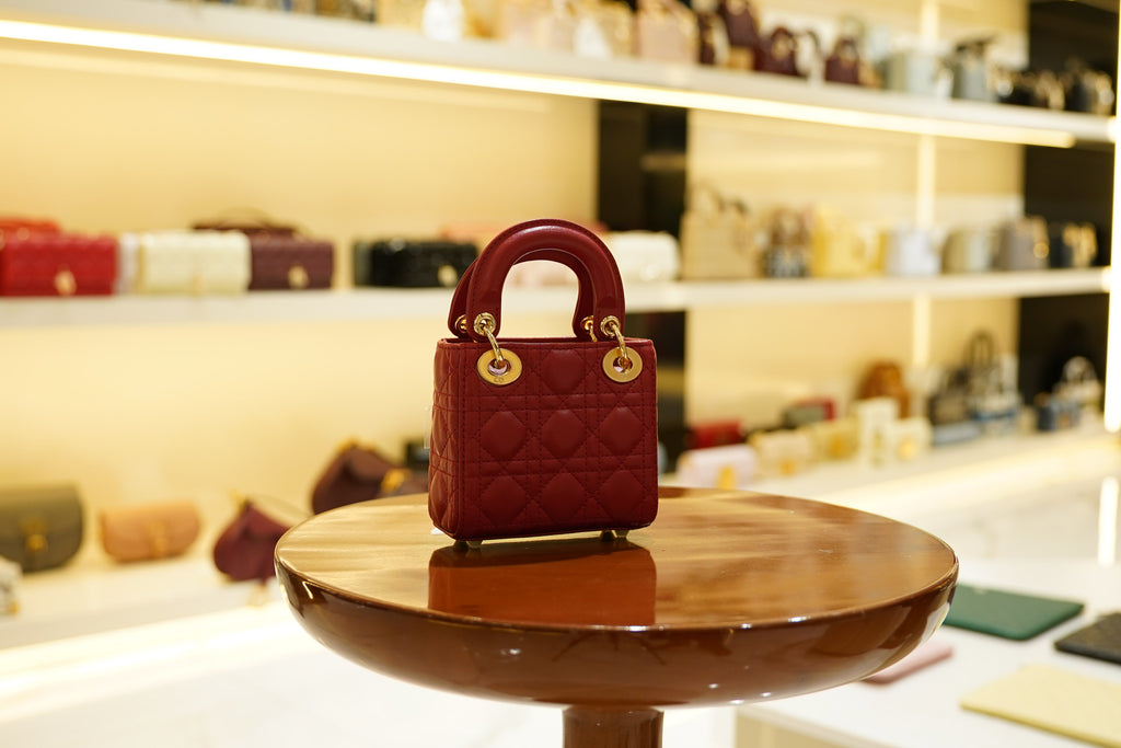 Dior | Lady Dior (Mini) – Lambskin – Red – Gold Hardware