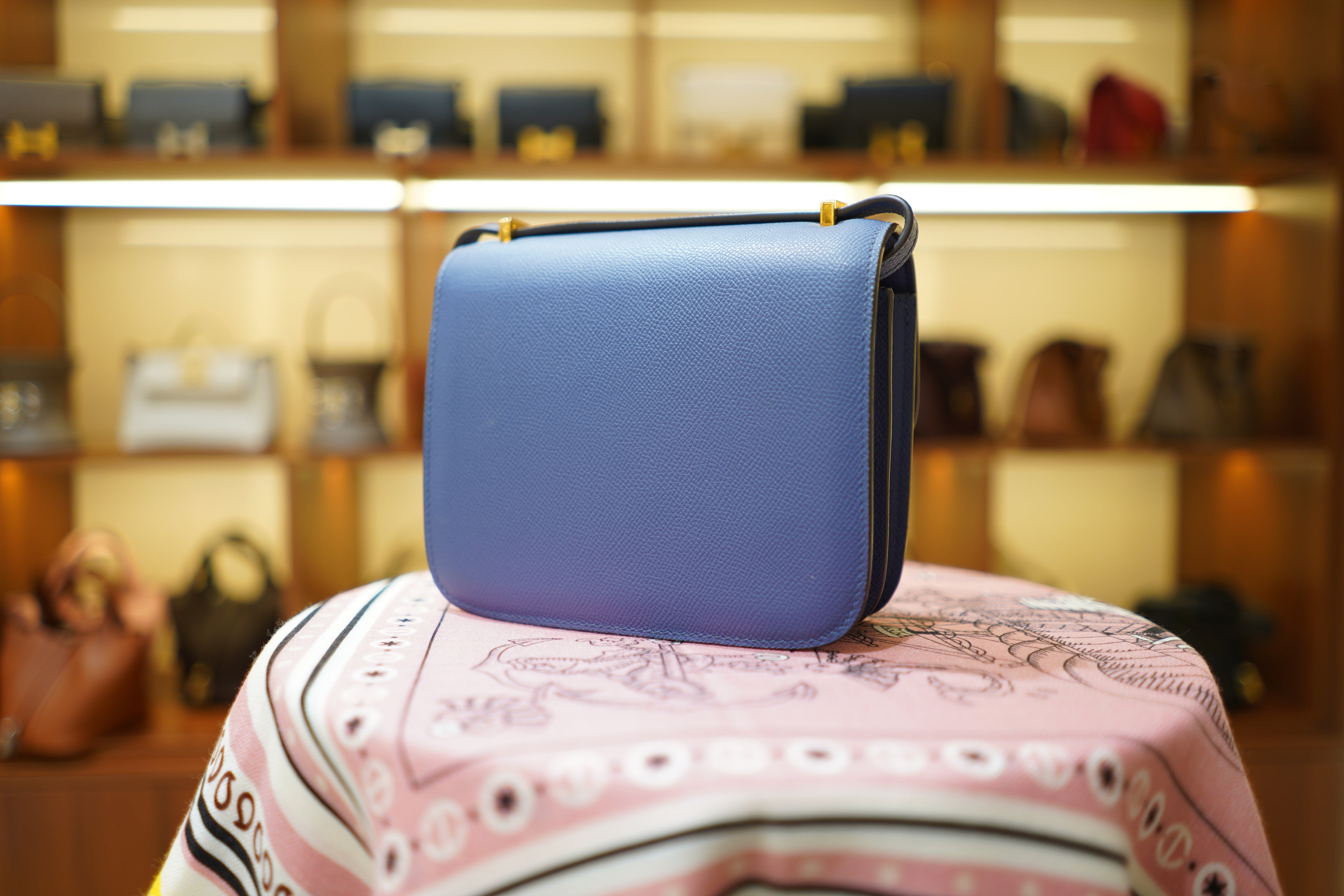 Hermes | Constance – Epsom – Blue – Gold Hardware