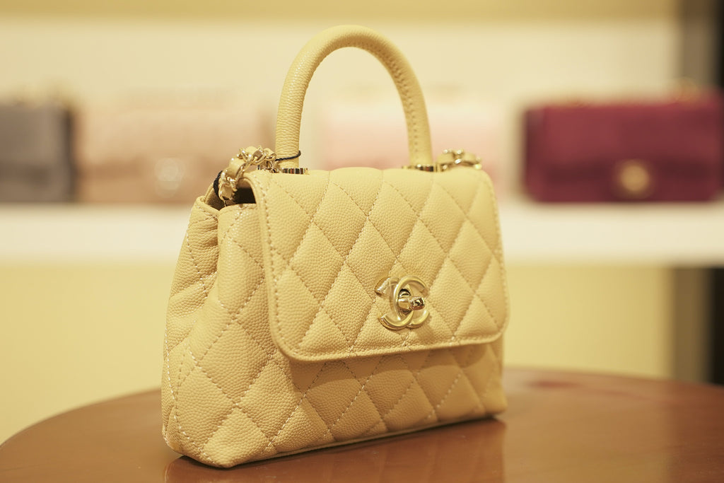 Chanel | Coco Mini – Caviar Leather – Beige – Gold Hardware