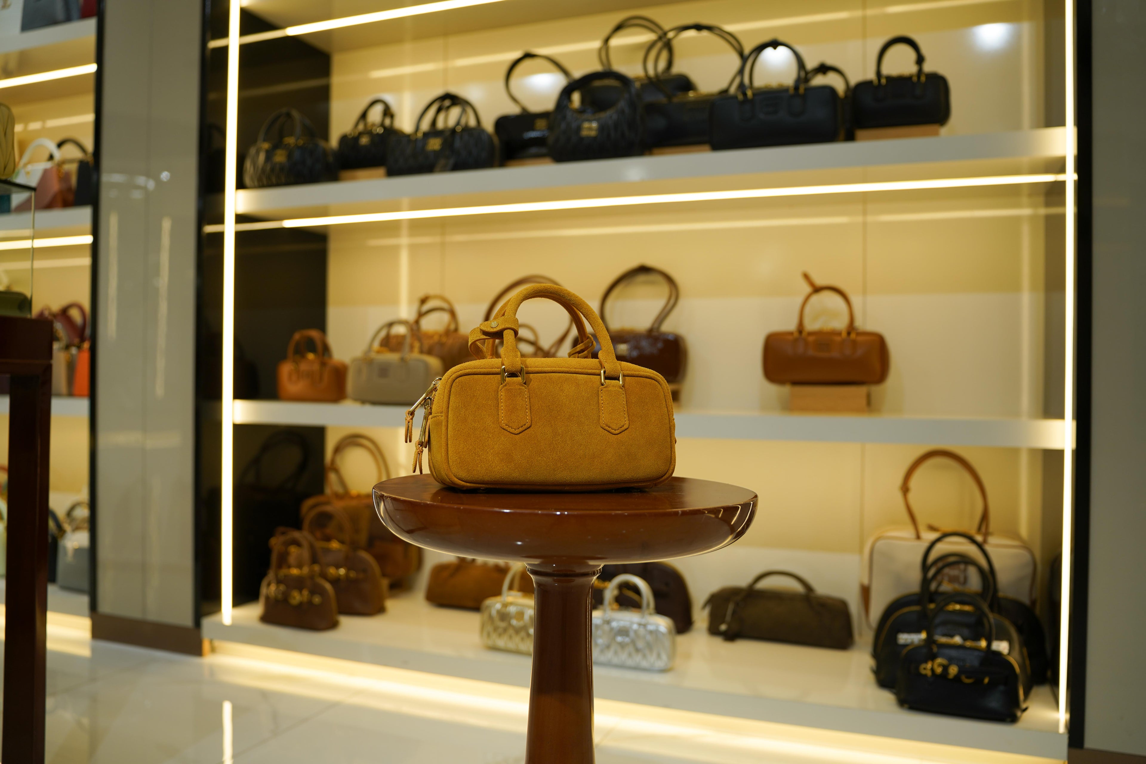 Miu Miu | Arcadie (Medium) – Suede – Yellow – Gold Hardware