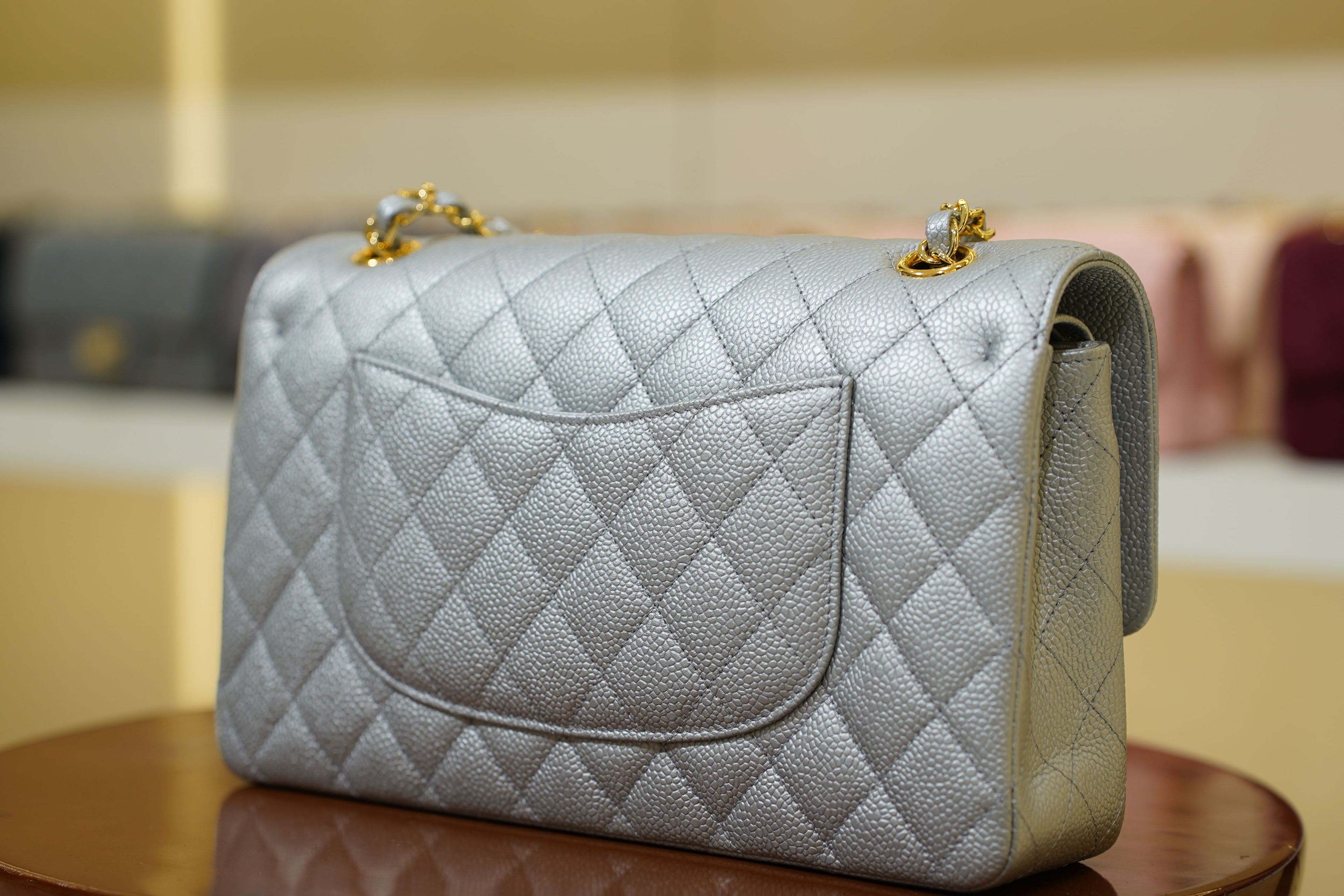 Chanel | Classic Flap Bag – Medium – Leather – Silver – Gold Hardware