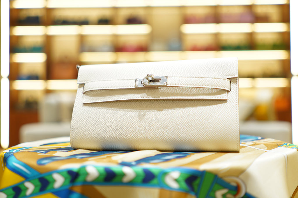 Hermes | Kelly To Go Wallet – Epsom – White – Silver Hardware
