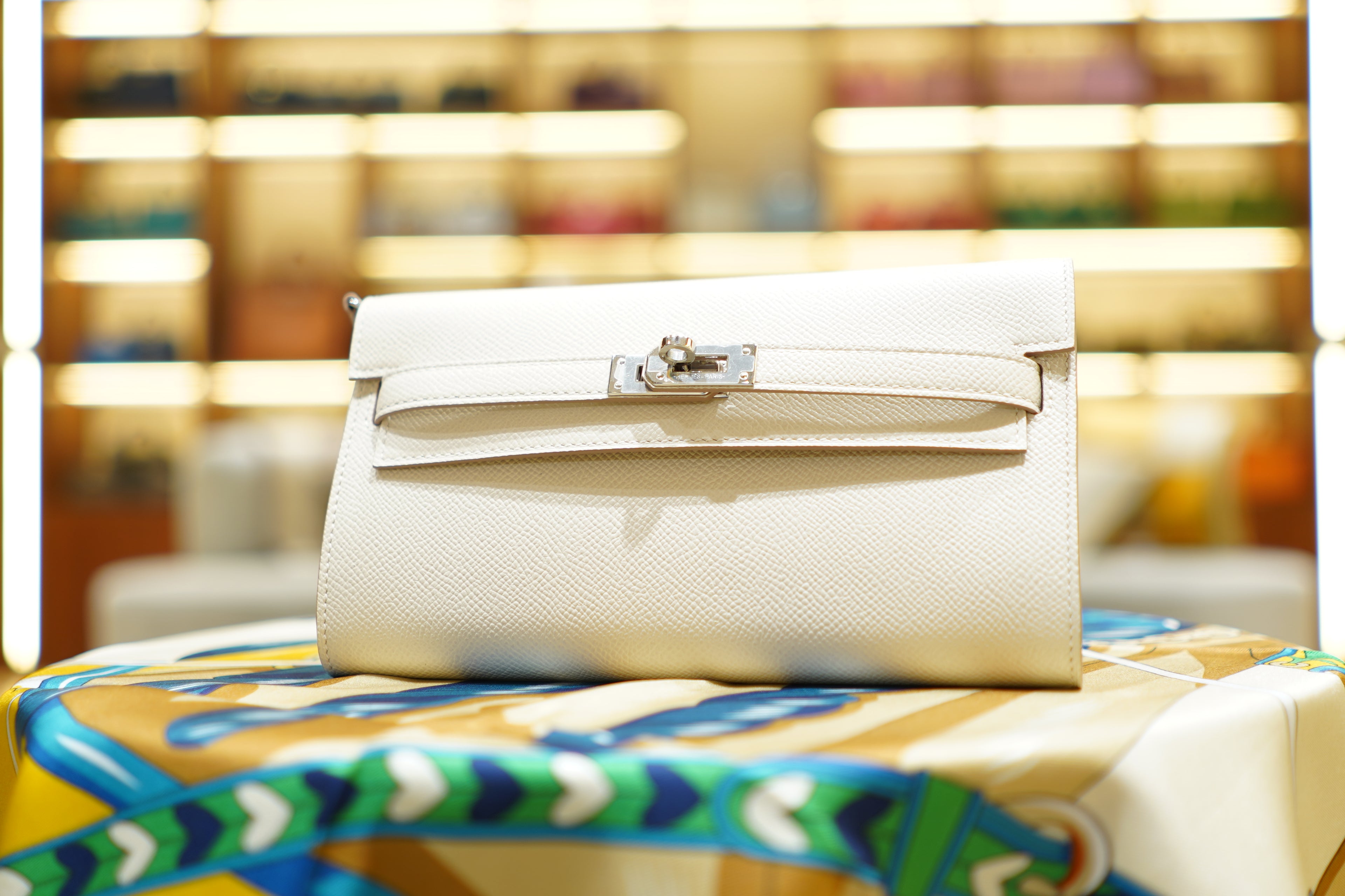 Hermes | Kelly To Go Wallet – Epsom – White – Silver Hardware