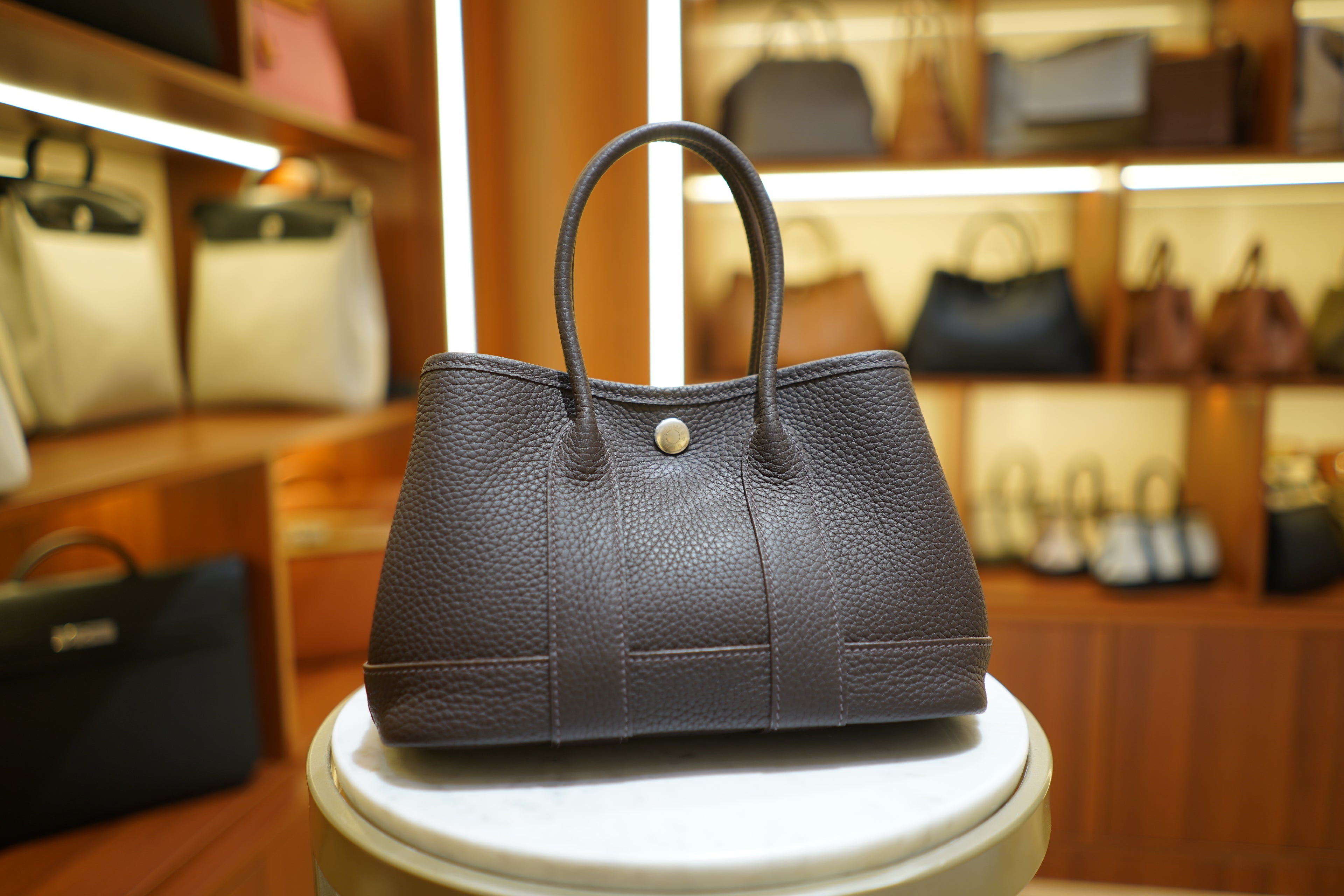 Hermes | Garden Party Mini – Togo – Brown – Silver Hardware
