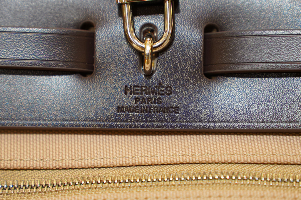 Hermes | Herbag Medium – Canvas – Beige – Gold Hardware