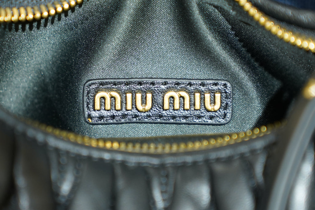Miu Miu | Wander-Matelasse – Nappa Leather – Black – Gold Hardware