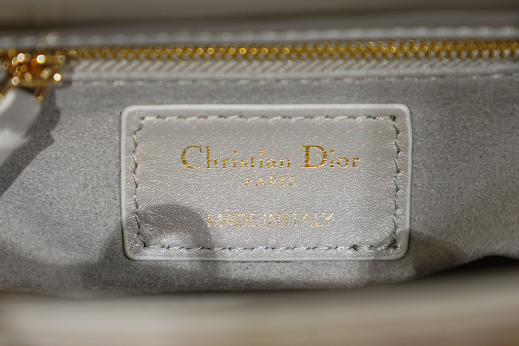 Dior | Lady Dior (Small) – Lambskin – Gray – Gold Hardware