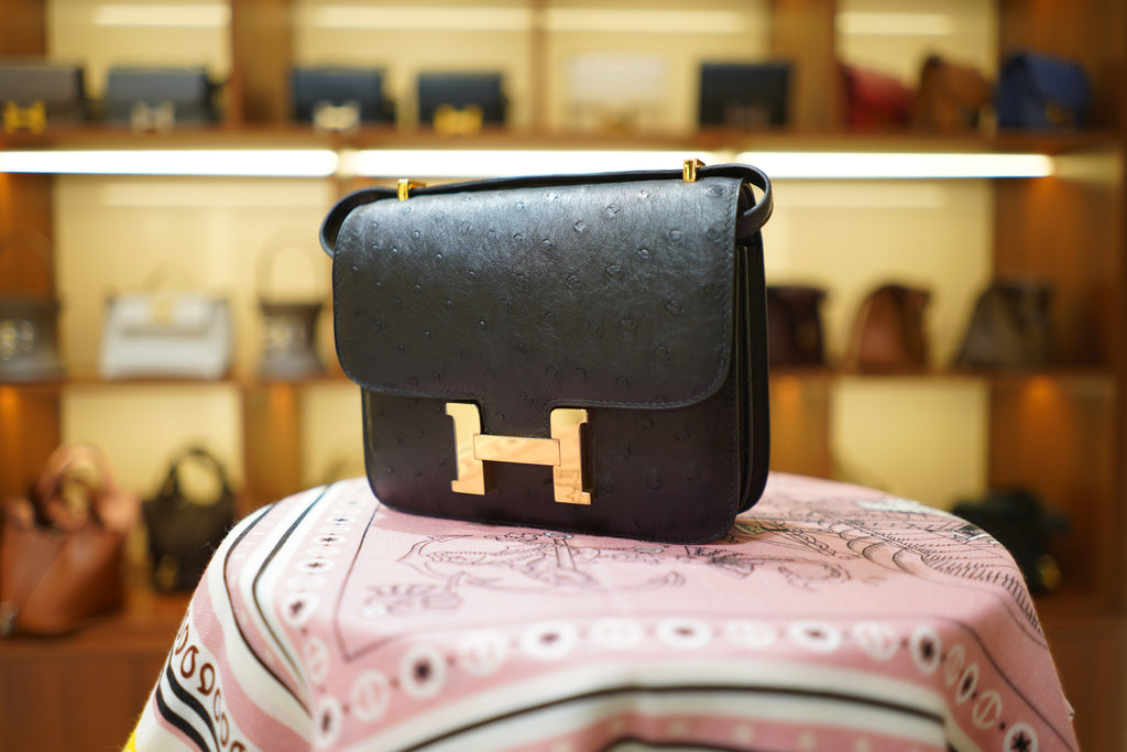 Hermes | Constance – Ostrich Leather – Black – Gold Hardware
